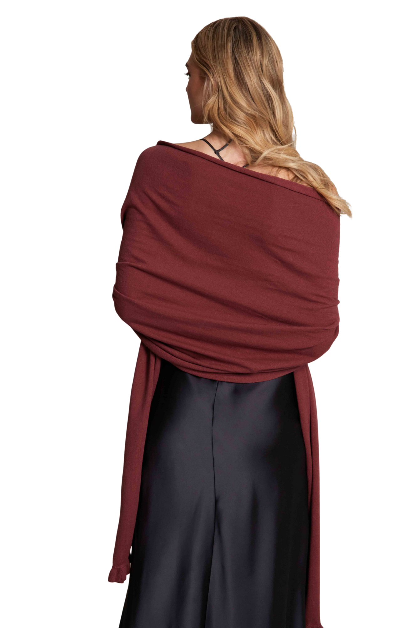 Ruffle Travel Wrap Plum Wine