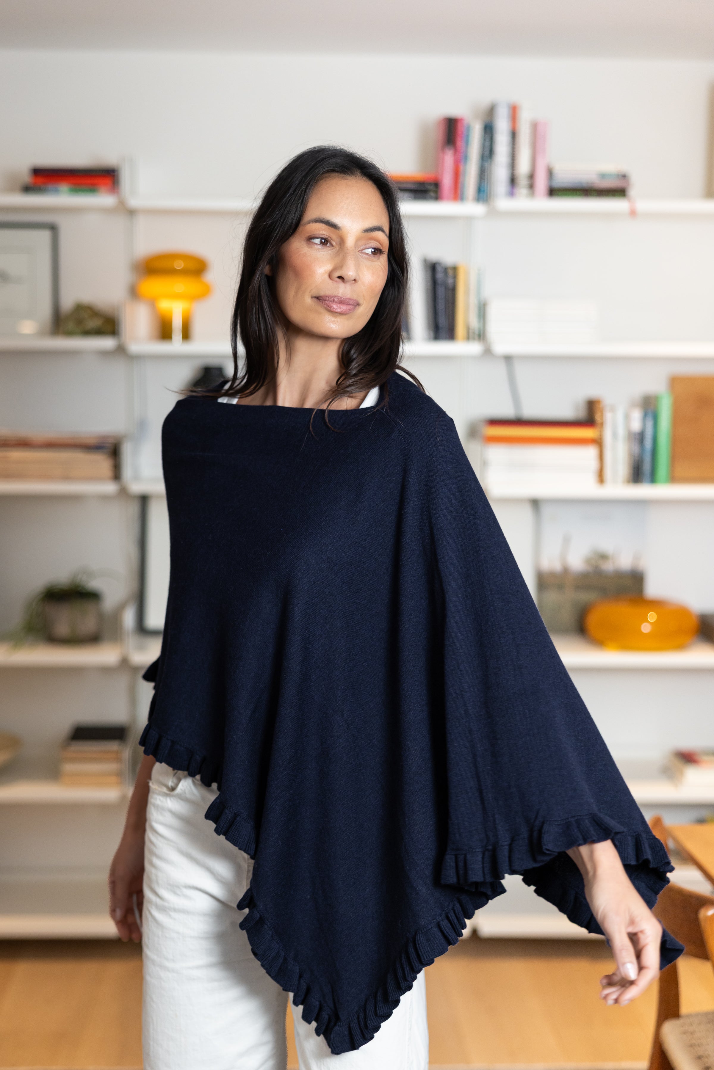 French Navy Ruffle Topper