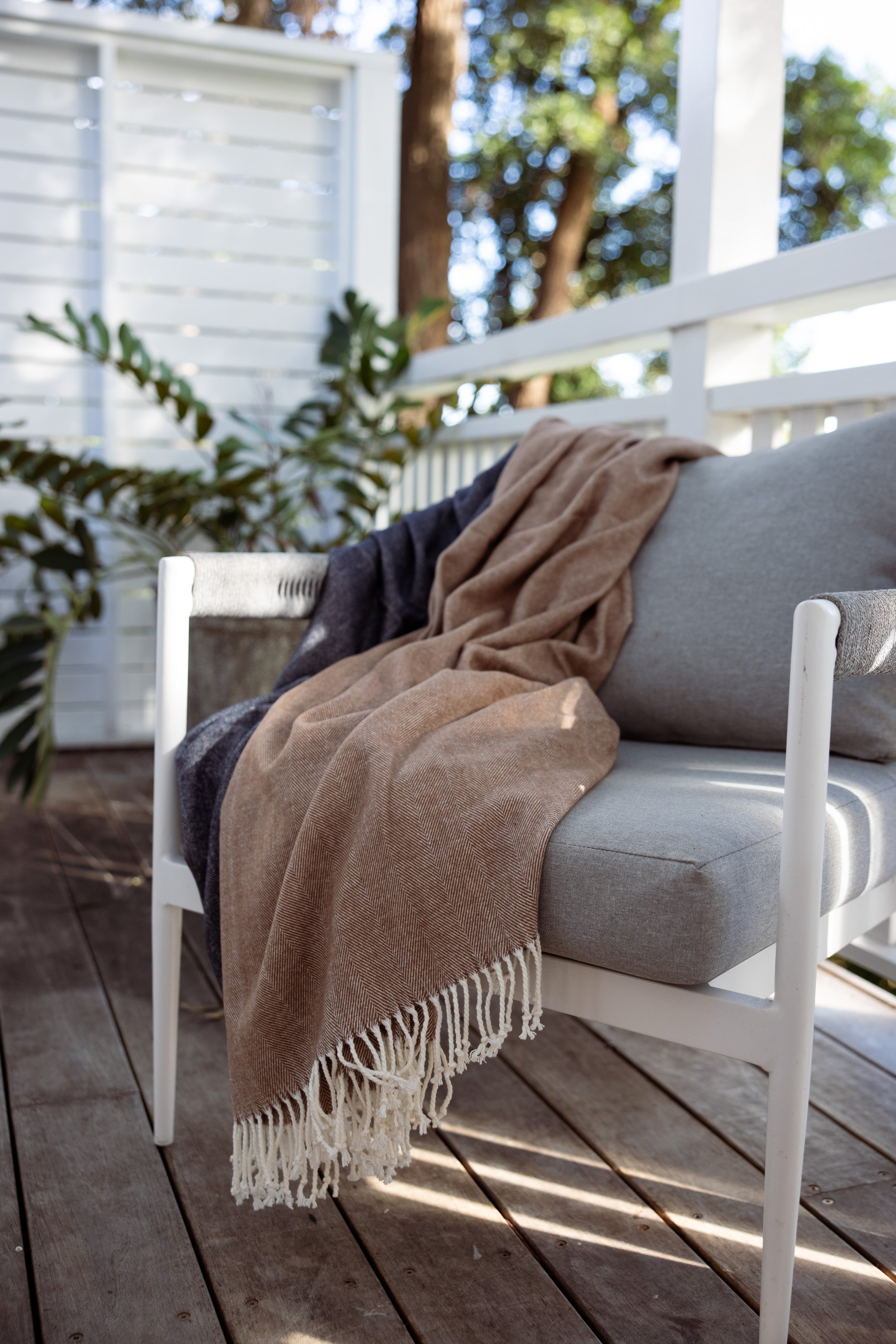 Herringbone Throw Toffee