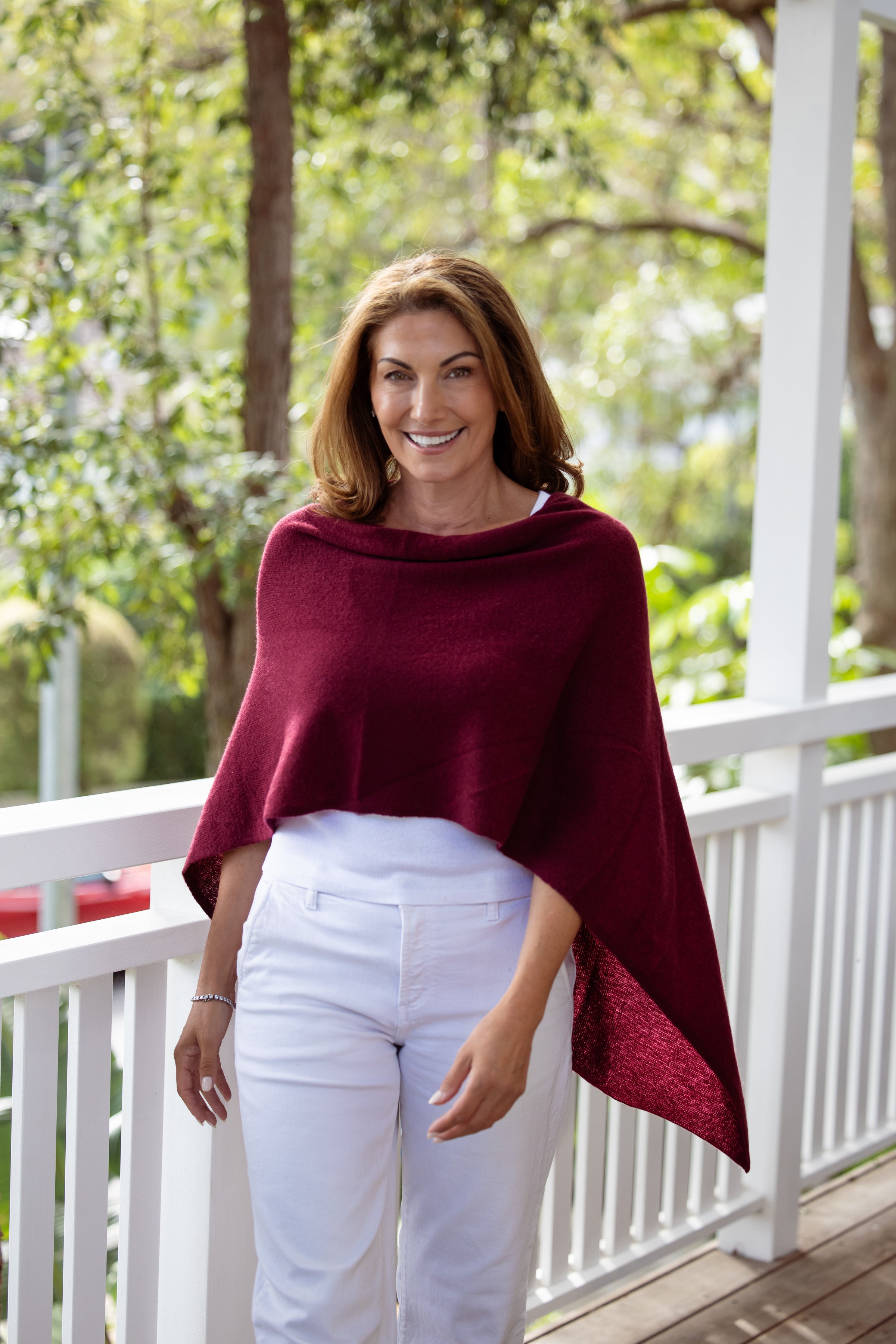 Sangria Cashmere Topper