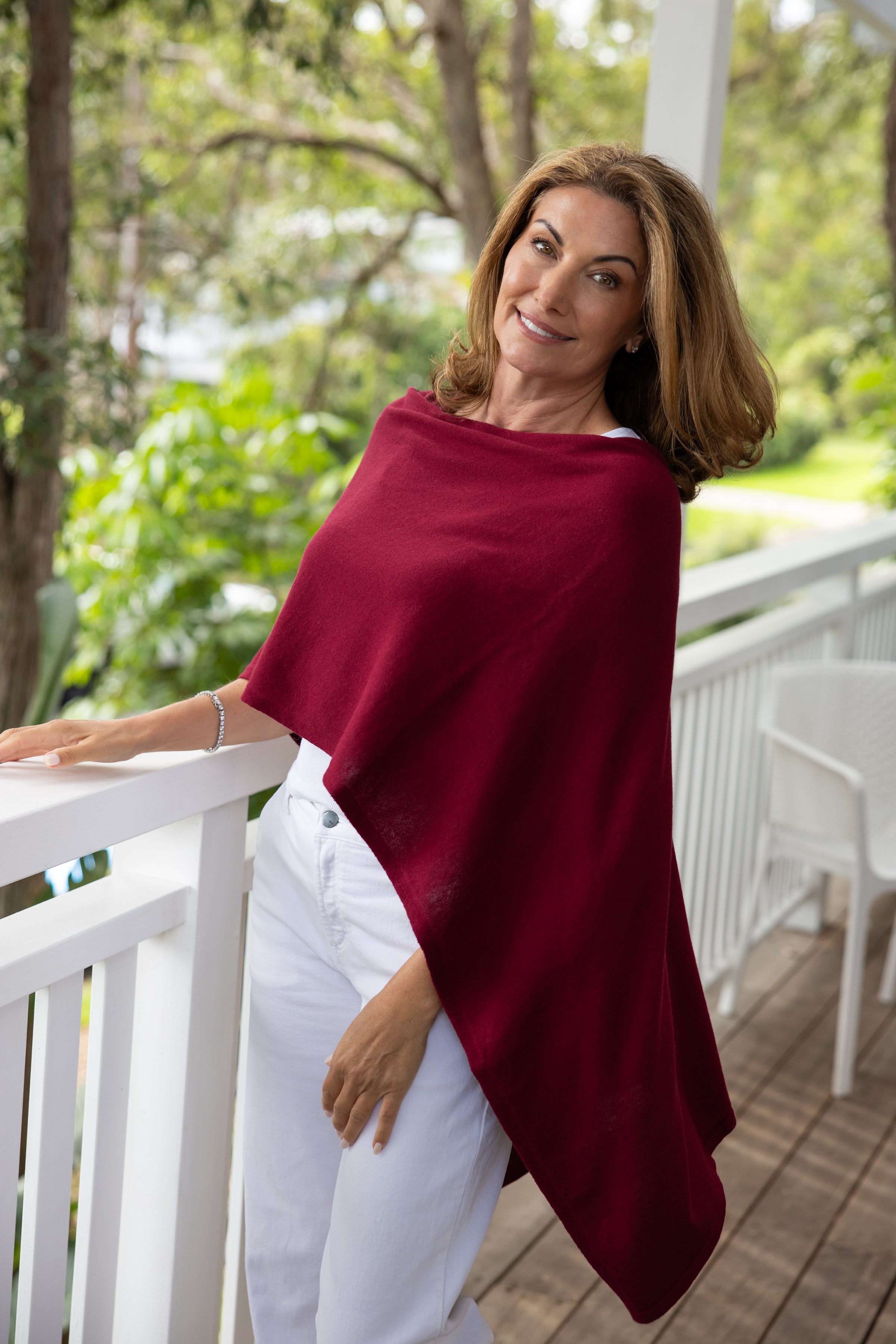 Pomegranate Cotton Cashmere Topper