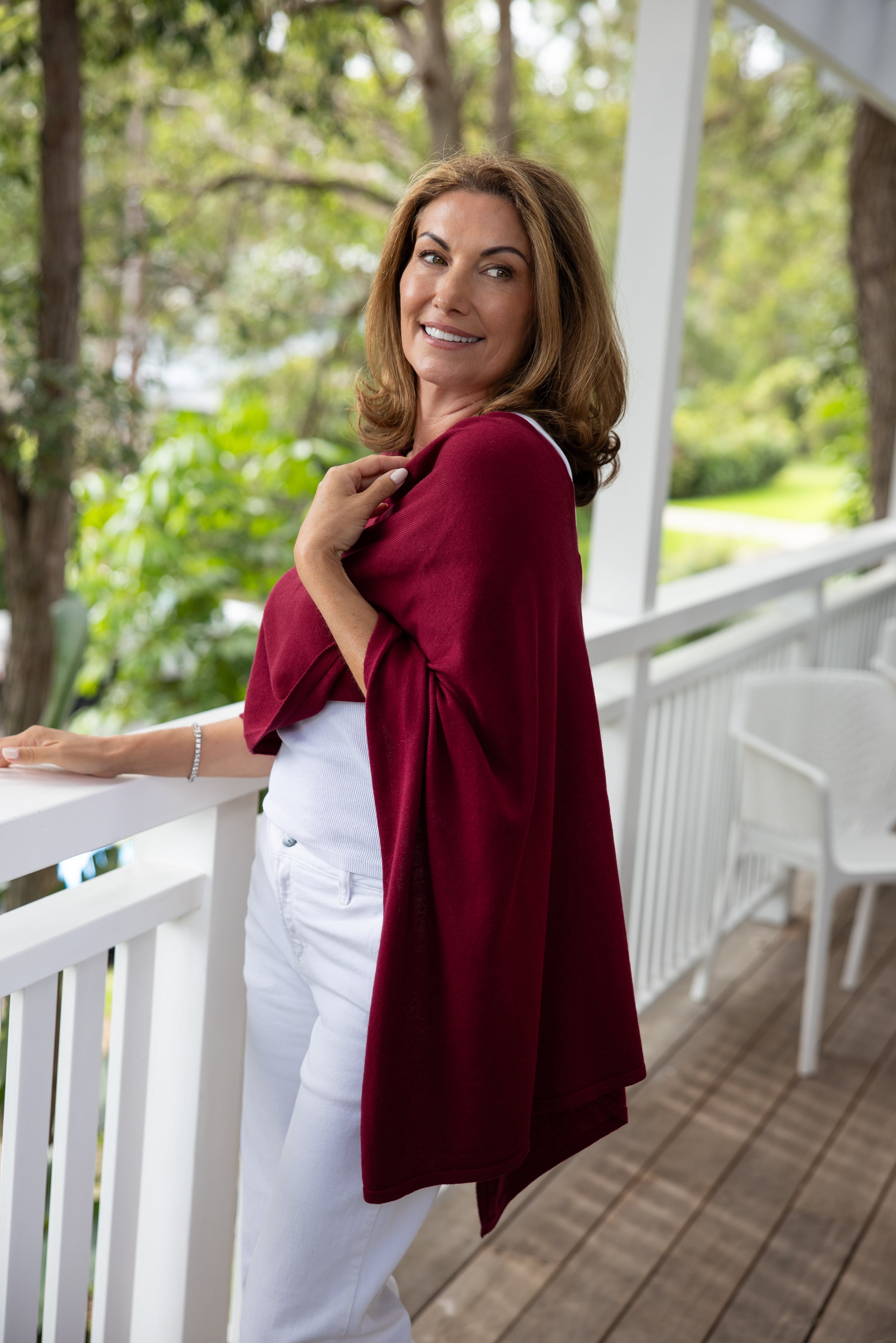 Pomegranate Cotton Cashmere Topper
