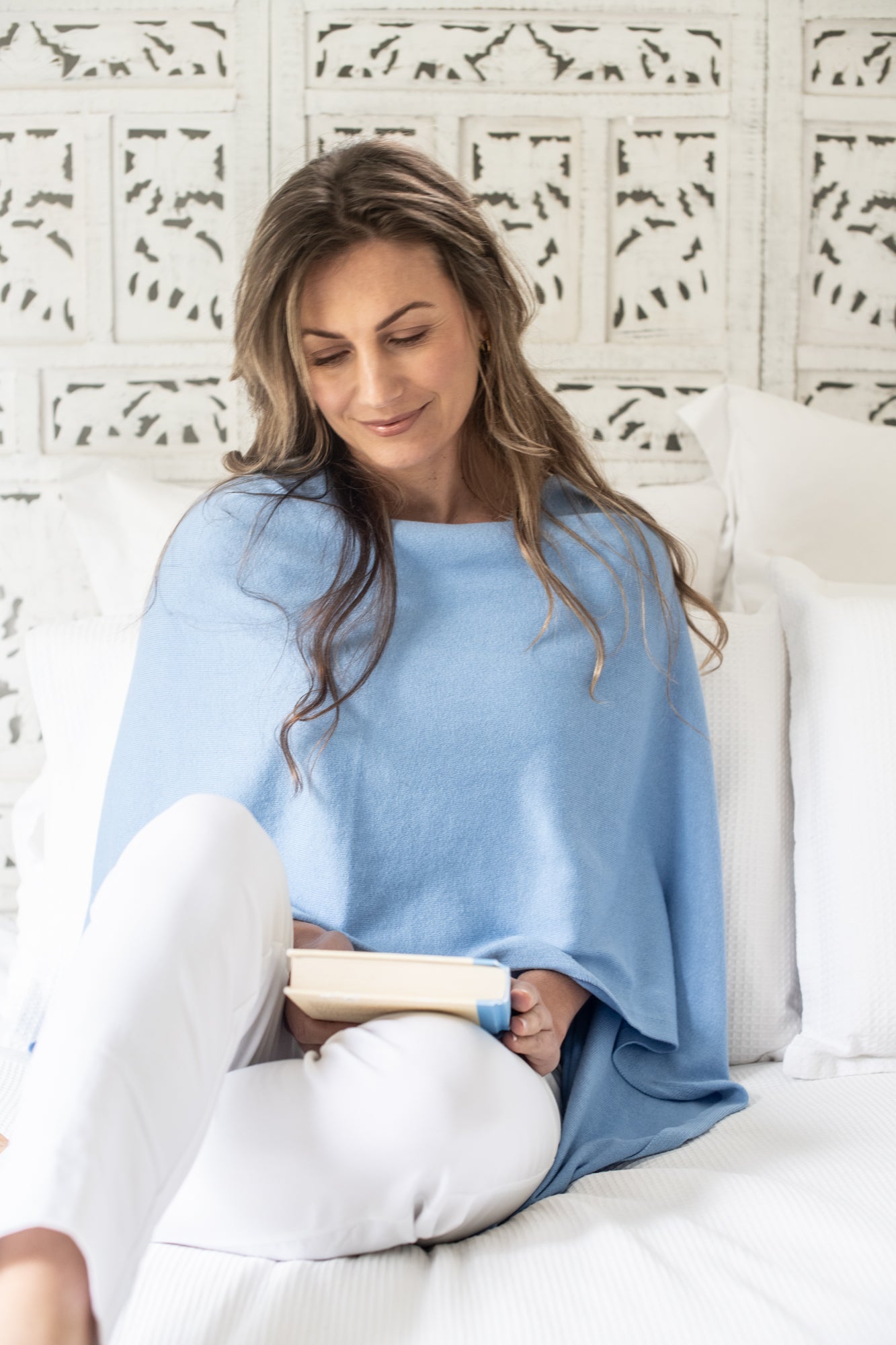 Blue Lake Cotton Cashmere Topper
