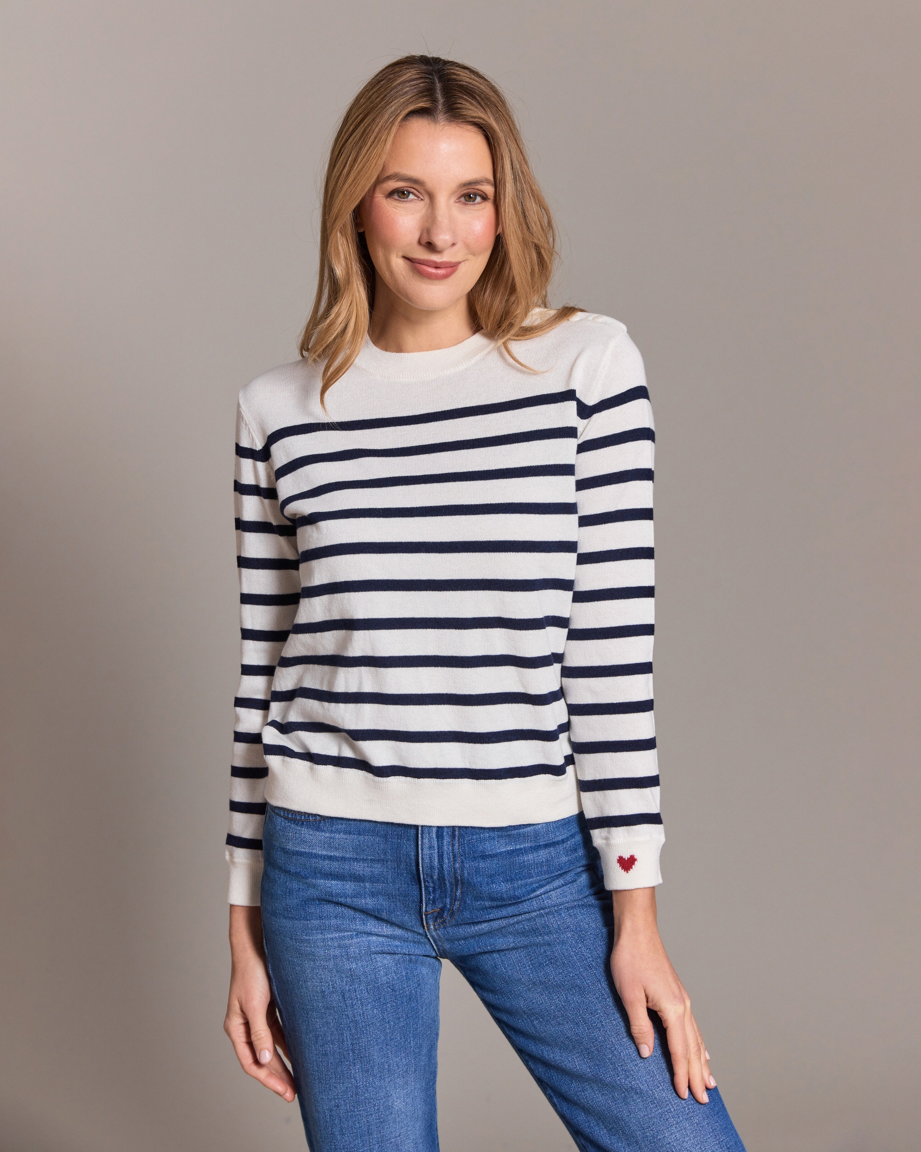 L'Amour Striped Top with Love Heart
