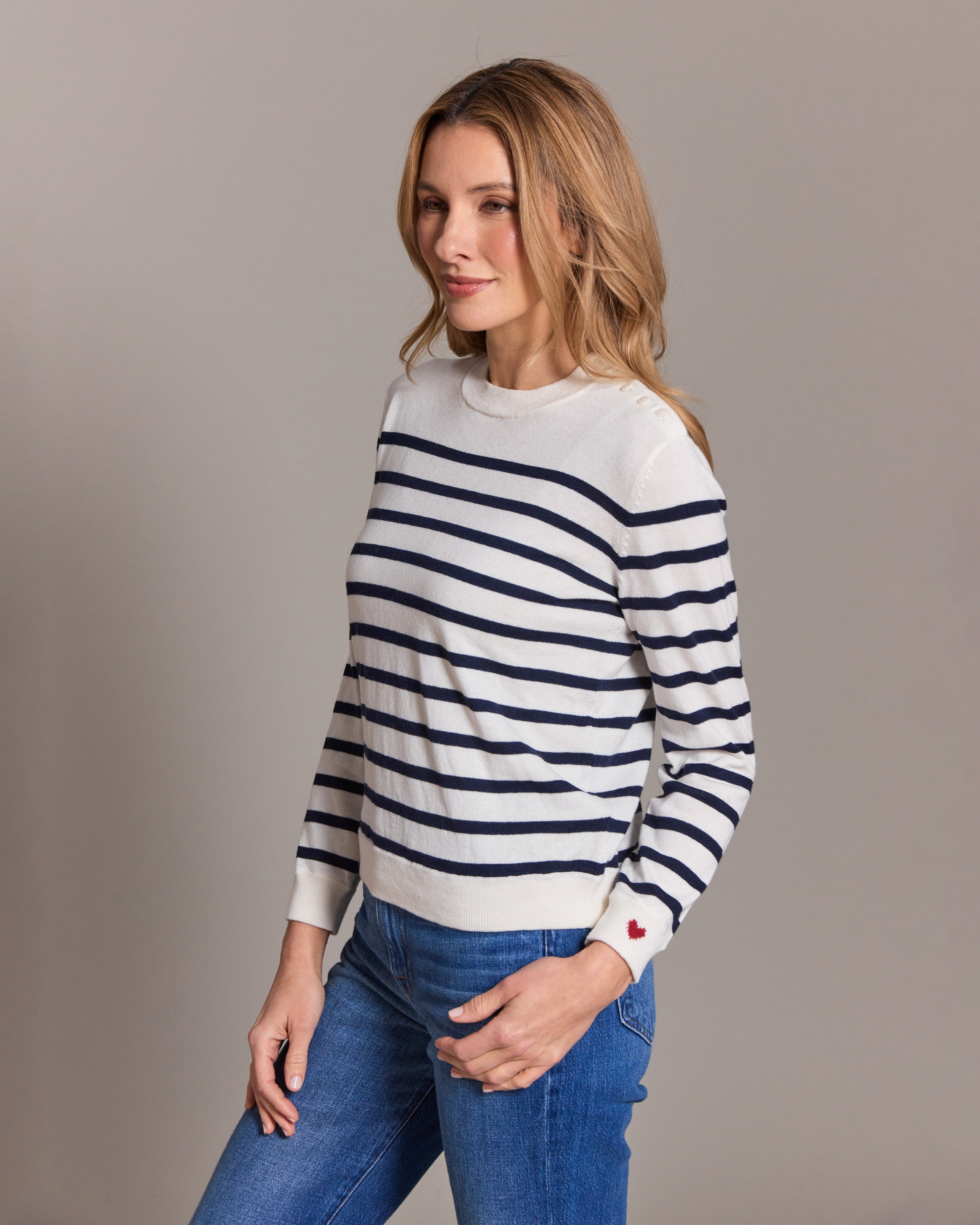 L'Amour Striped Top with Love Heart