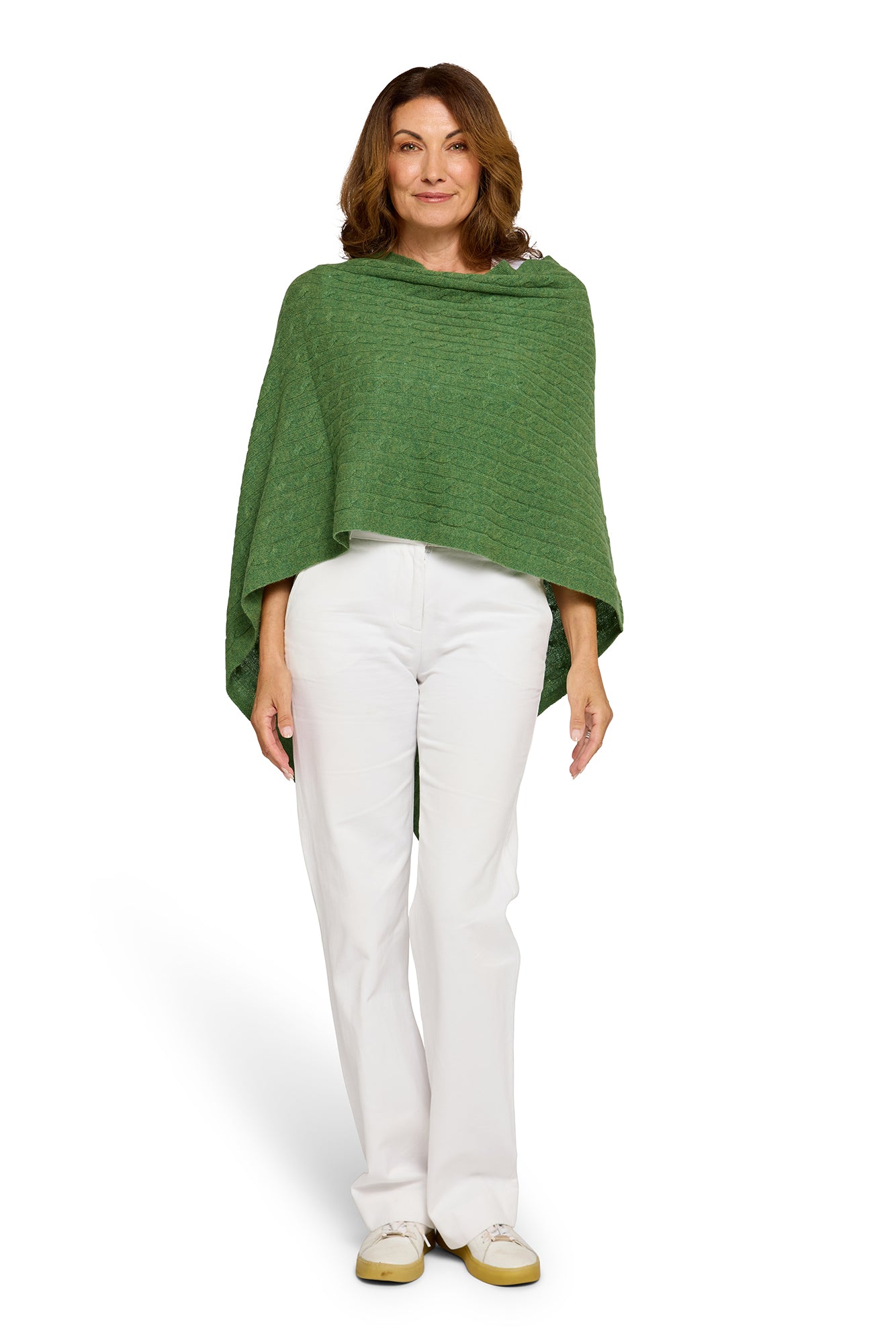 Cable Cashmere Topper Basil