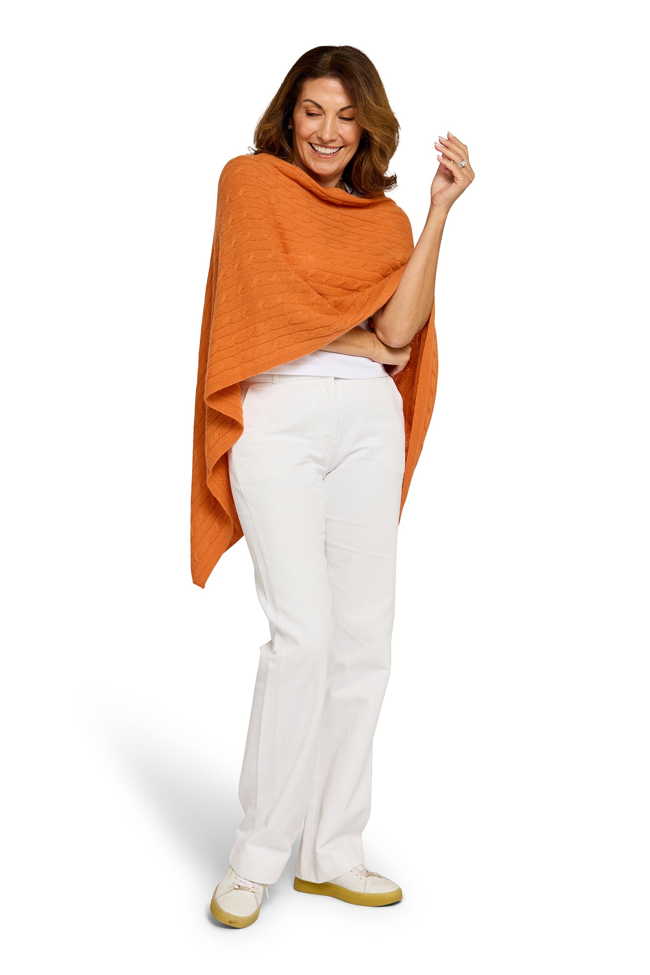 Cable Cashmere Topper Ginger