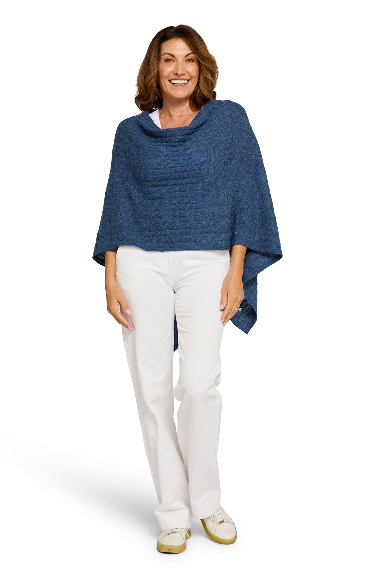Cable Cashmere Topper Denim