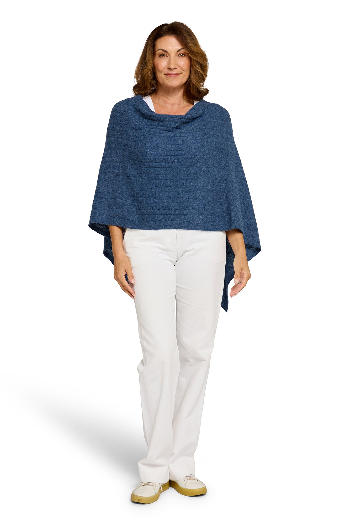 Cable Cashmere Topper Denim