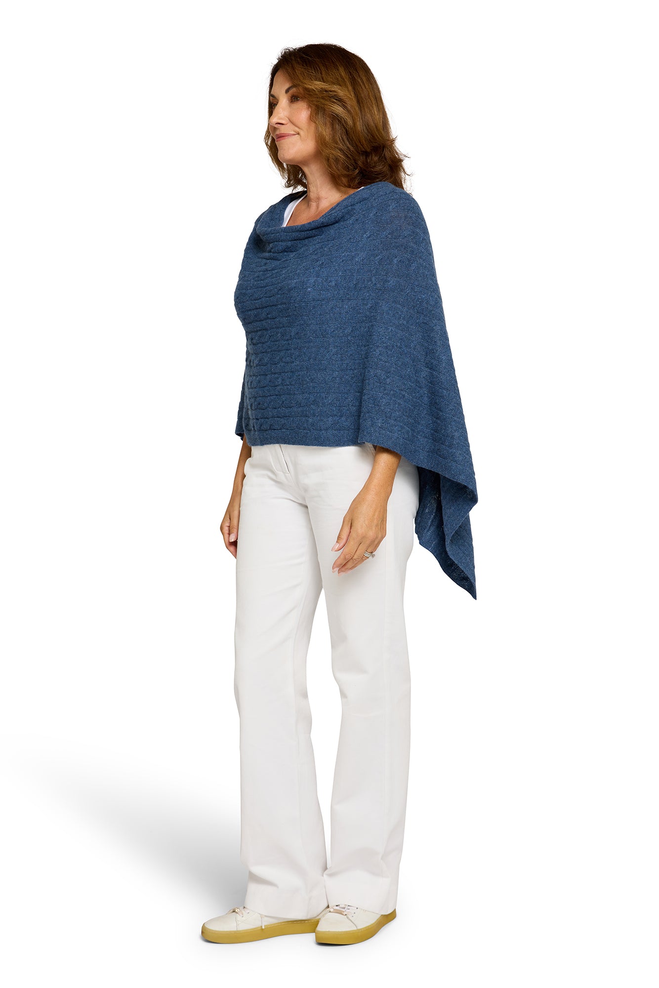 Cable Cashmere Topper Denim