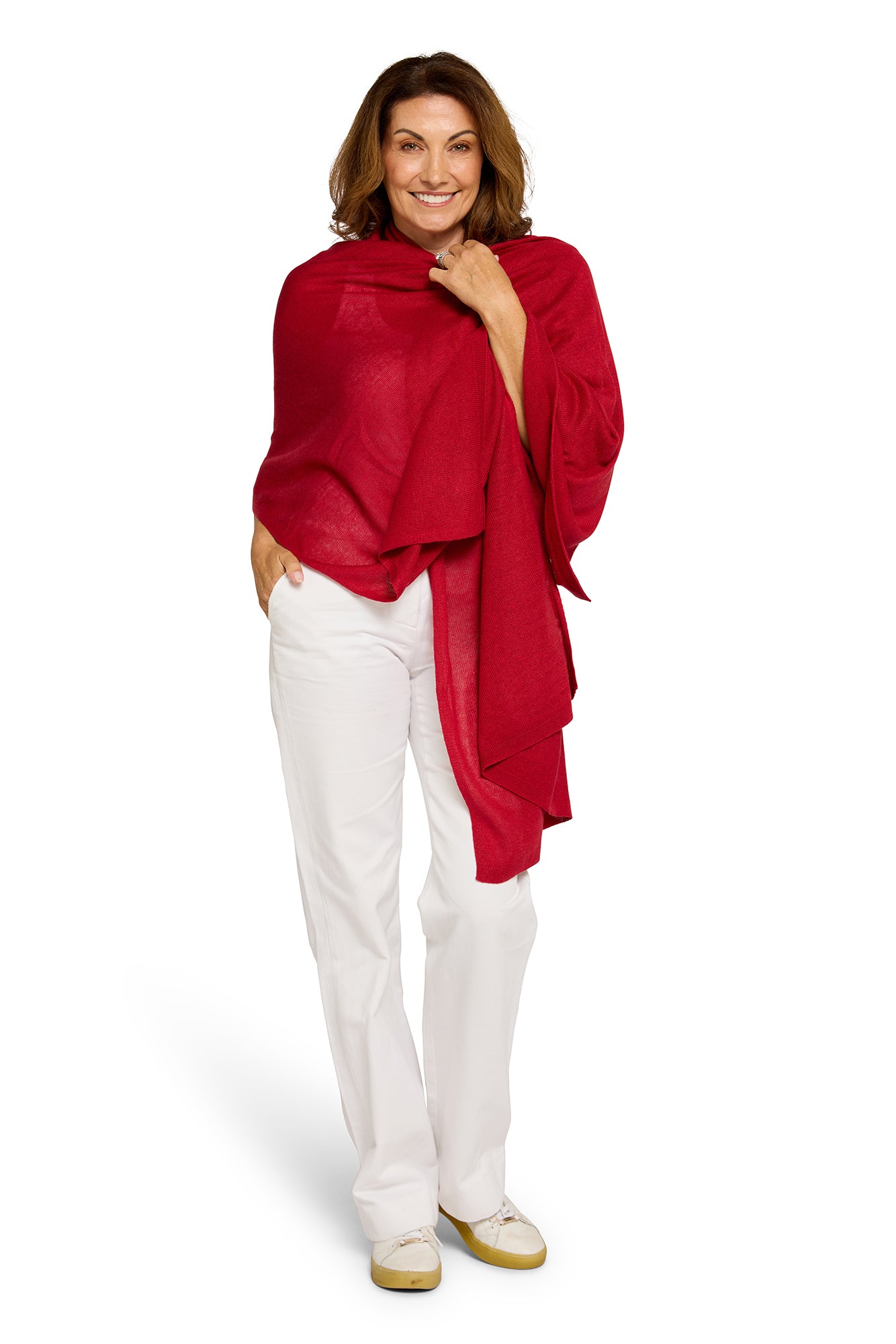 Silk Cashmere Travel Wrap Chilli