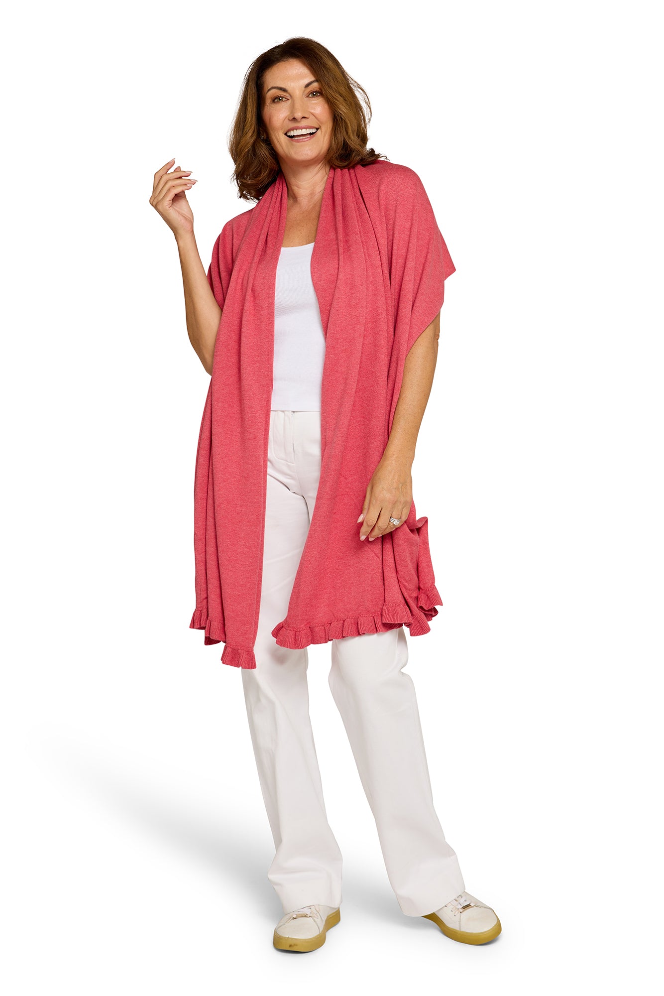Ruffle Travel Wrap Gobi Flower