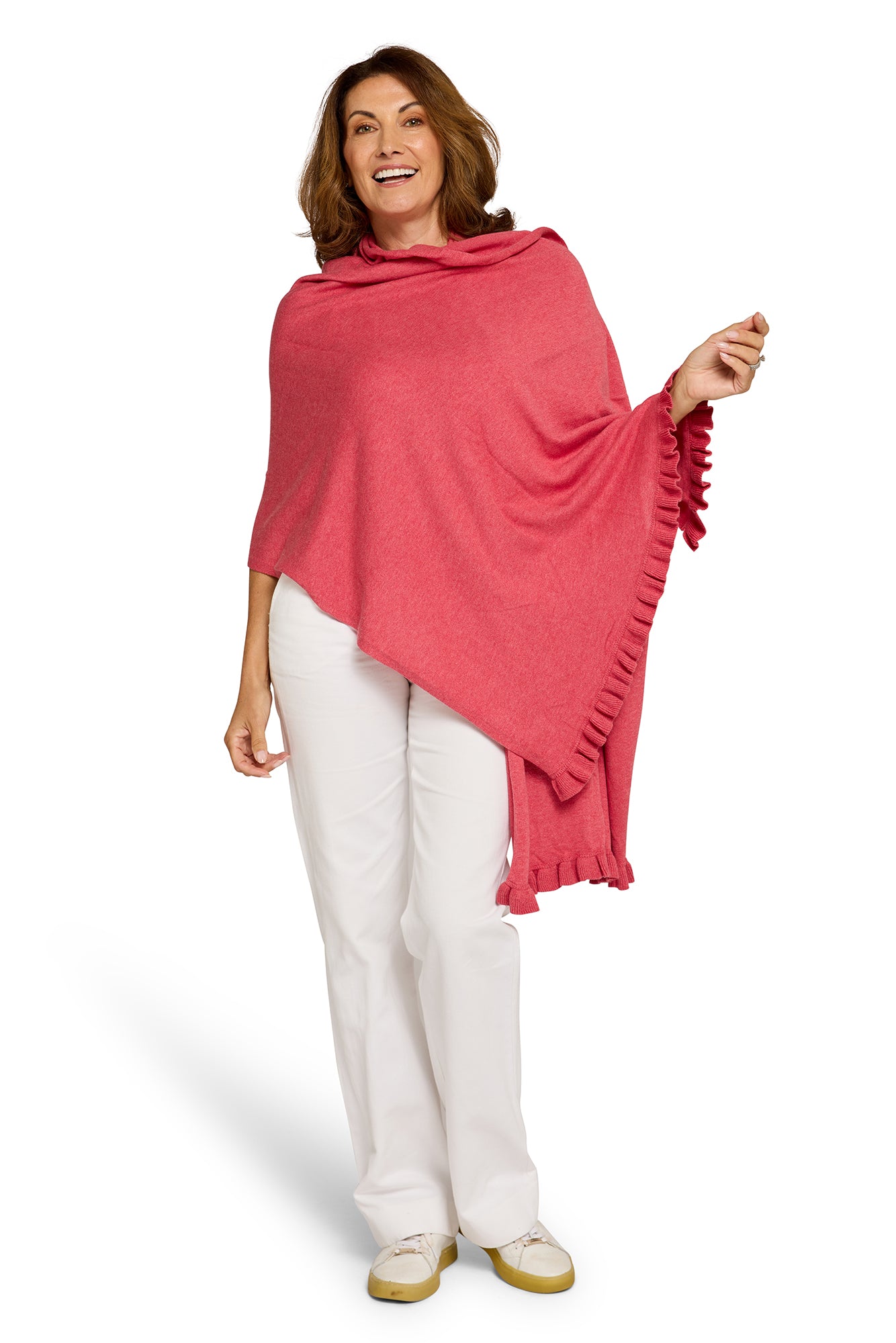 Ruffle Travel Wrap Gobi Flower