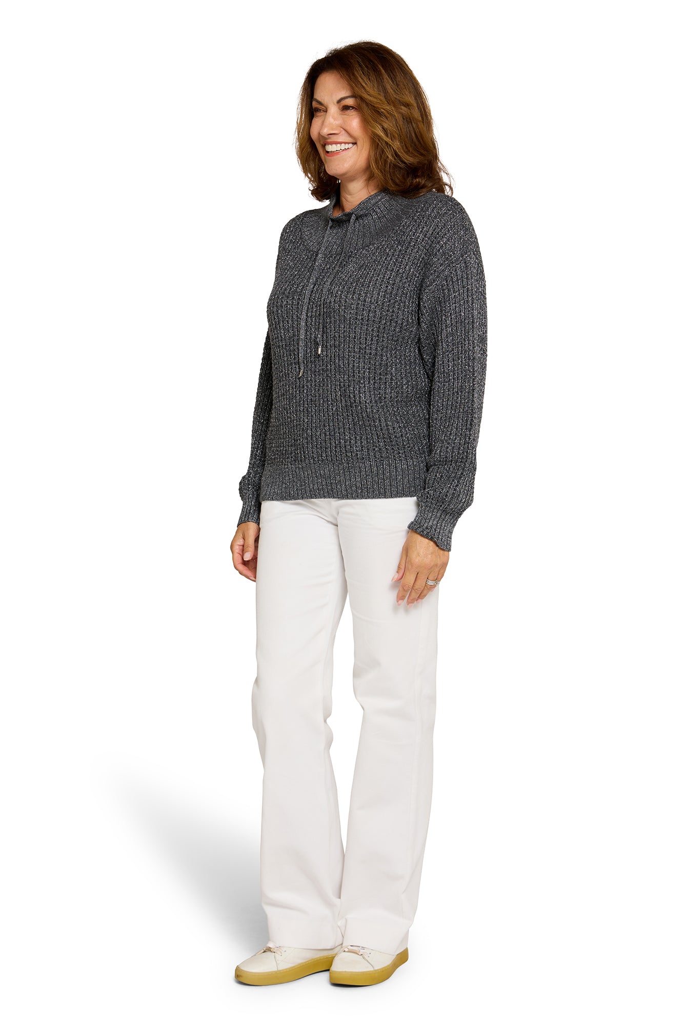 Sparkle Mock Neck in Pepper