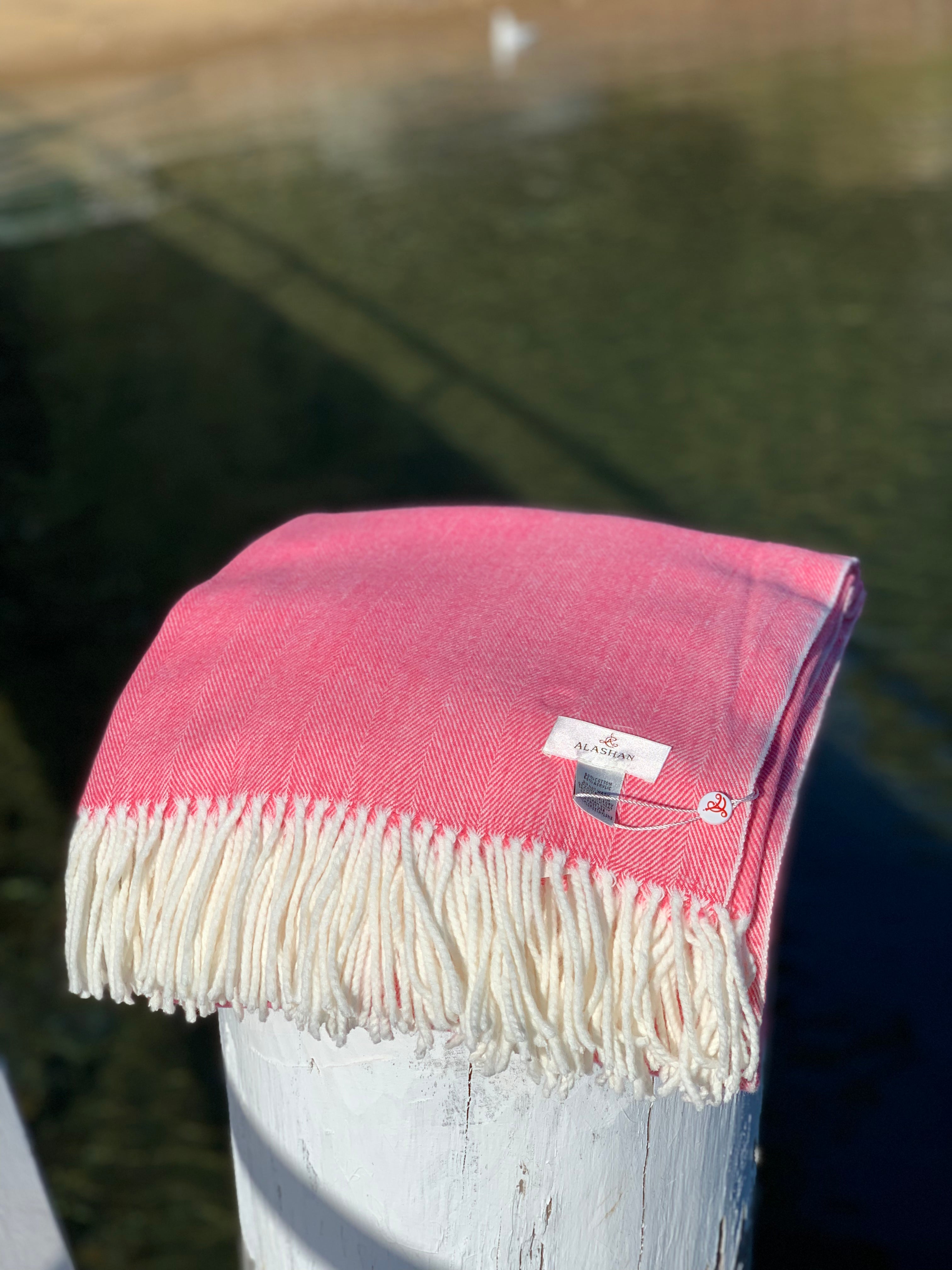 Herringbone Throw Coral Island