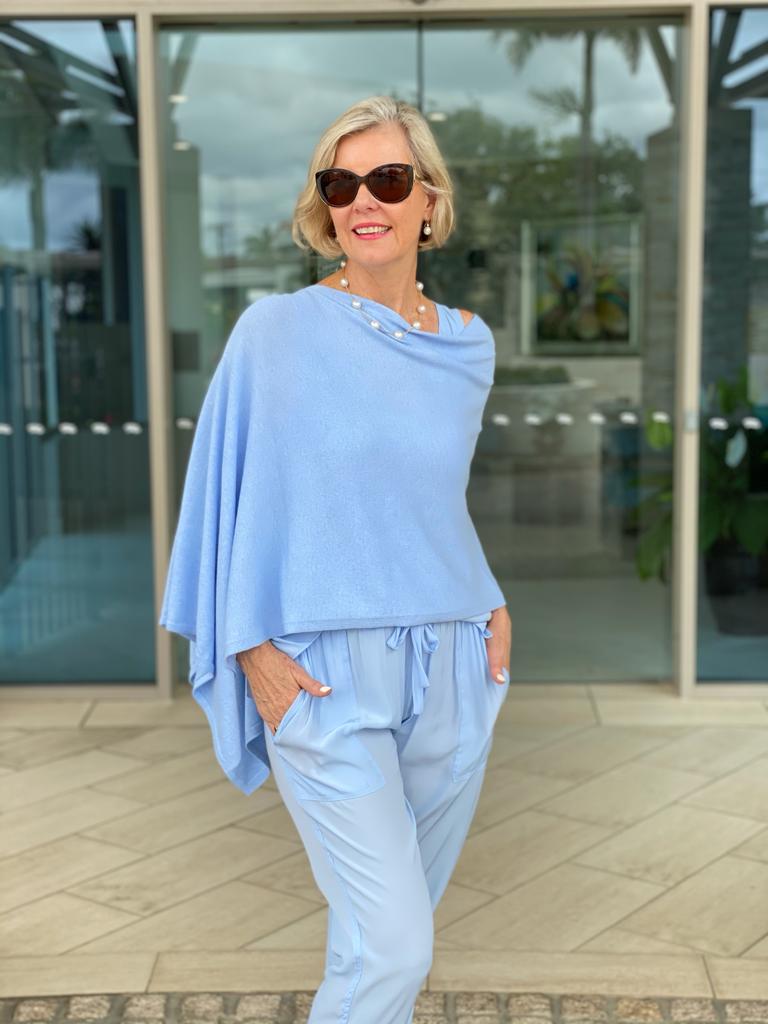 Weekend Blue Cotton Cashmere Topper