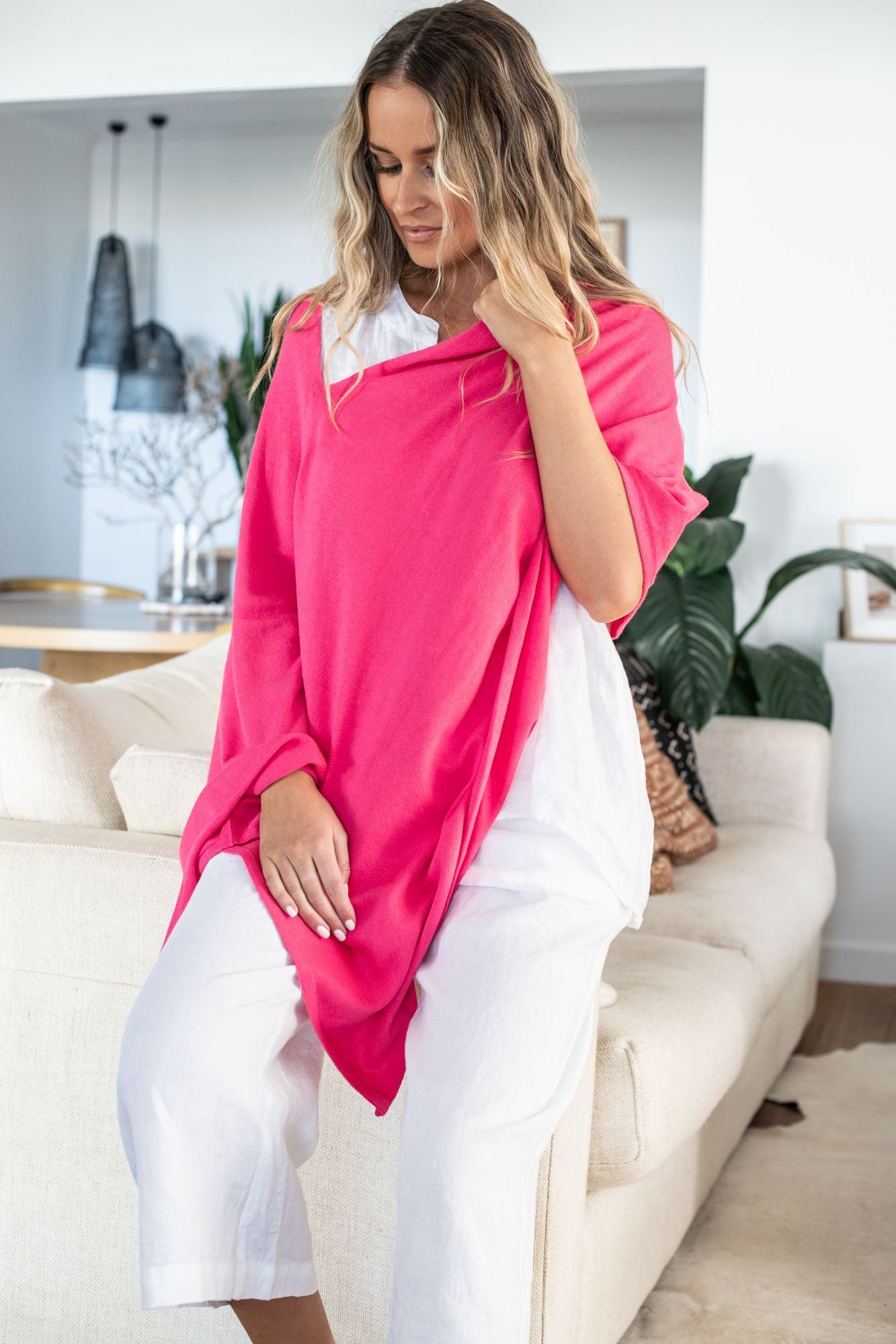 Passion Pink Cotton Cashmere Topper