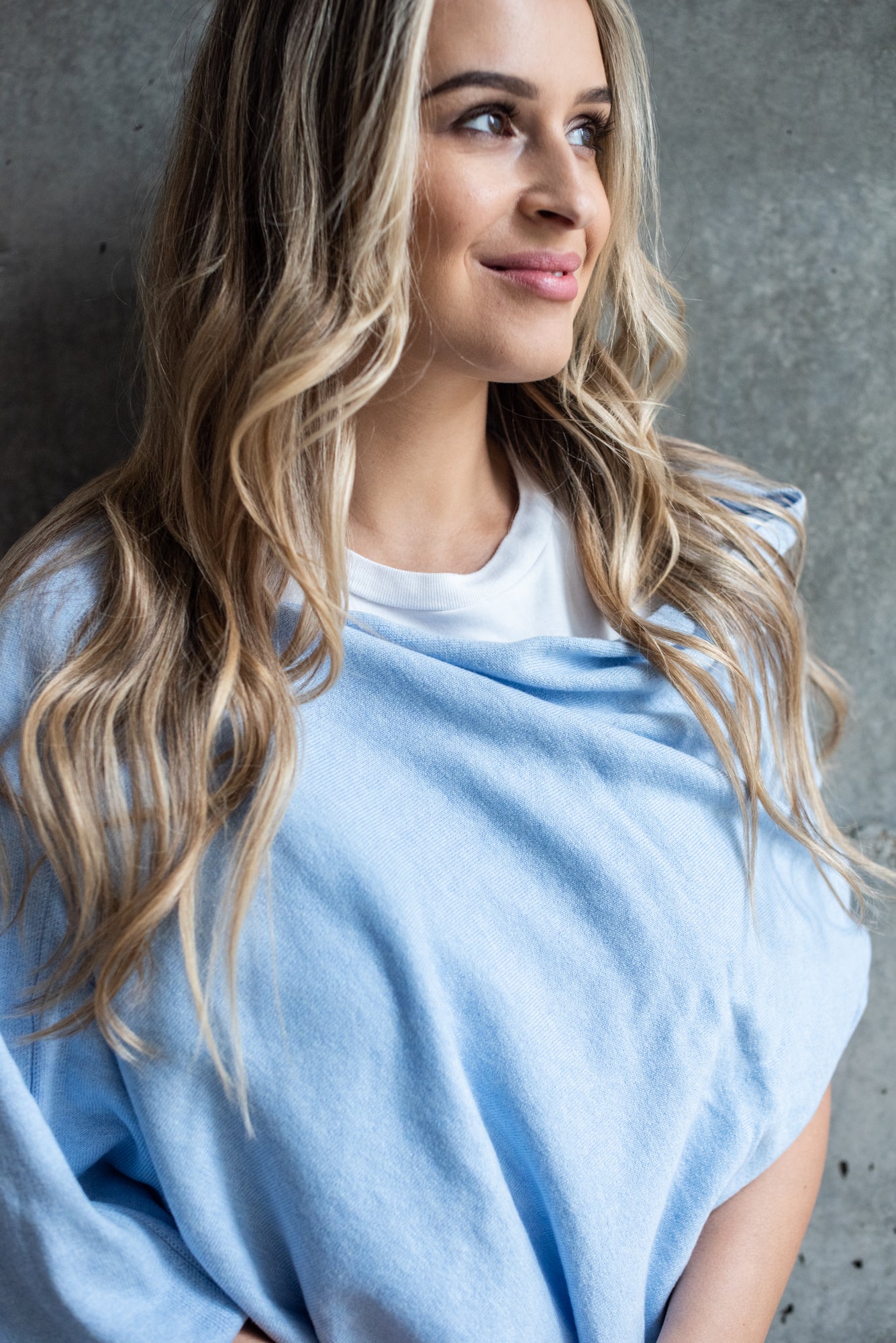 Weekend Blue Cotton Cashmere Topper