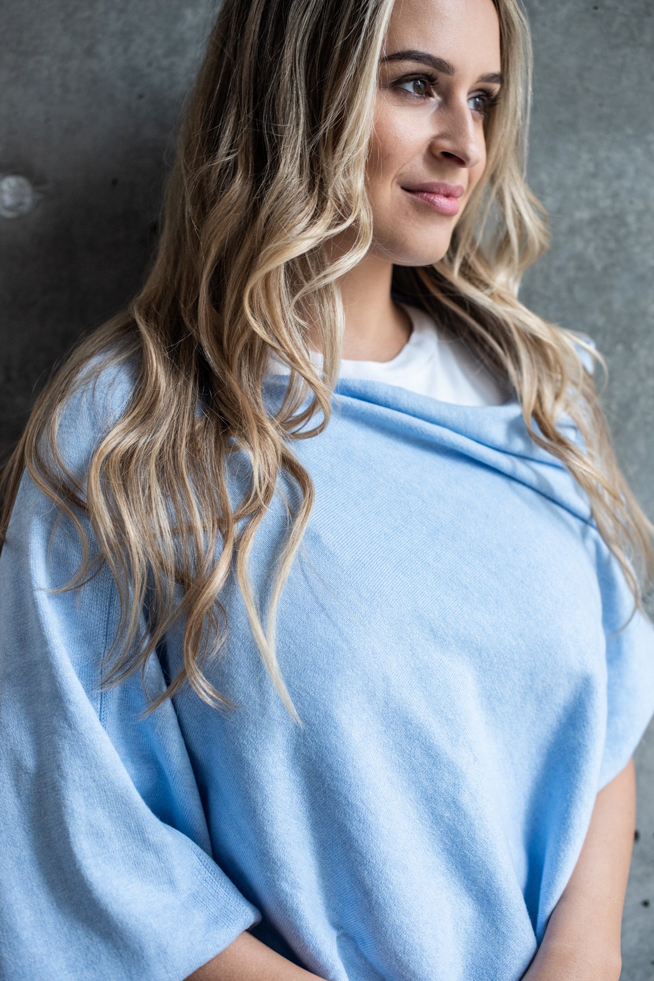 Weekend Blue Cotton Cashmere Topper