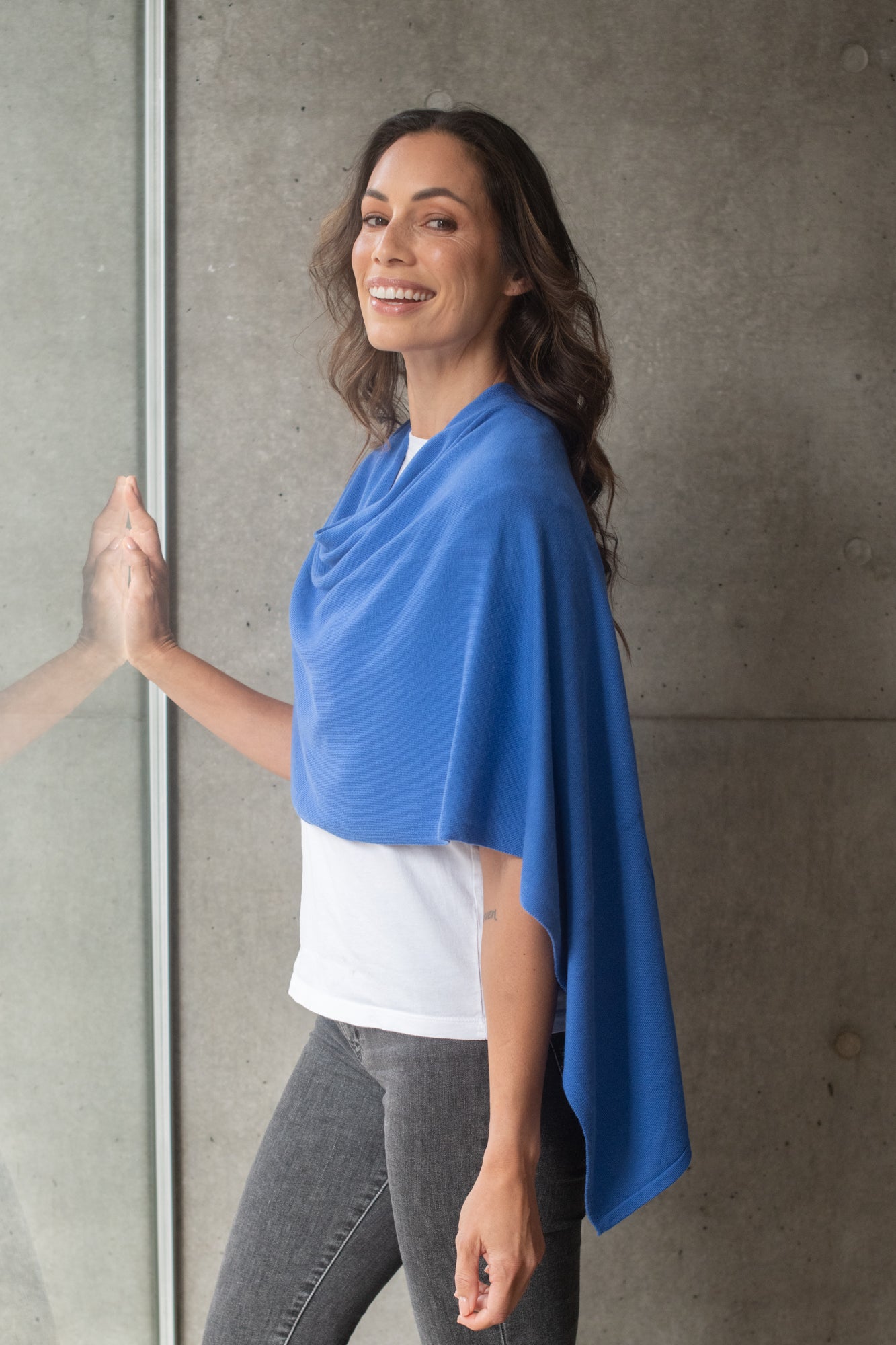 Cruise Blue Cotton Cashmere Topper