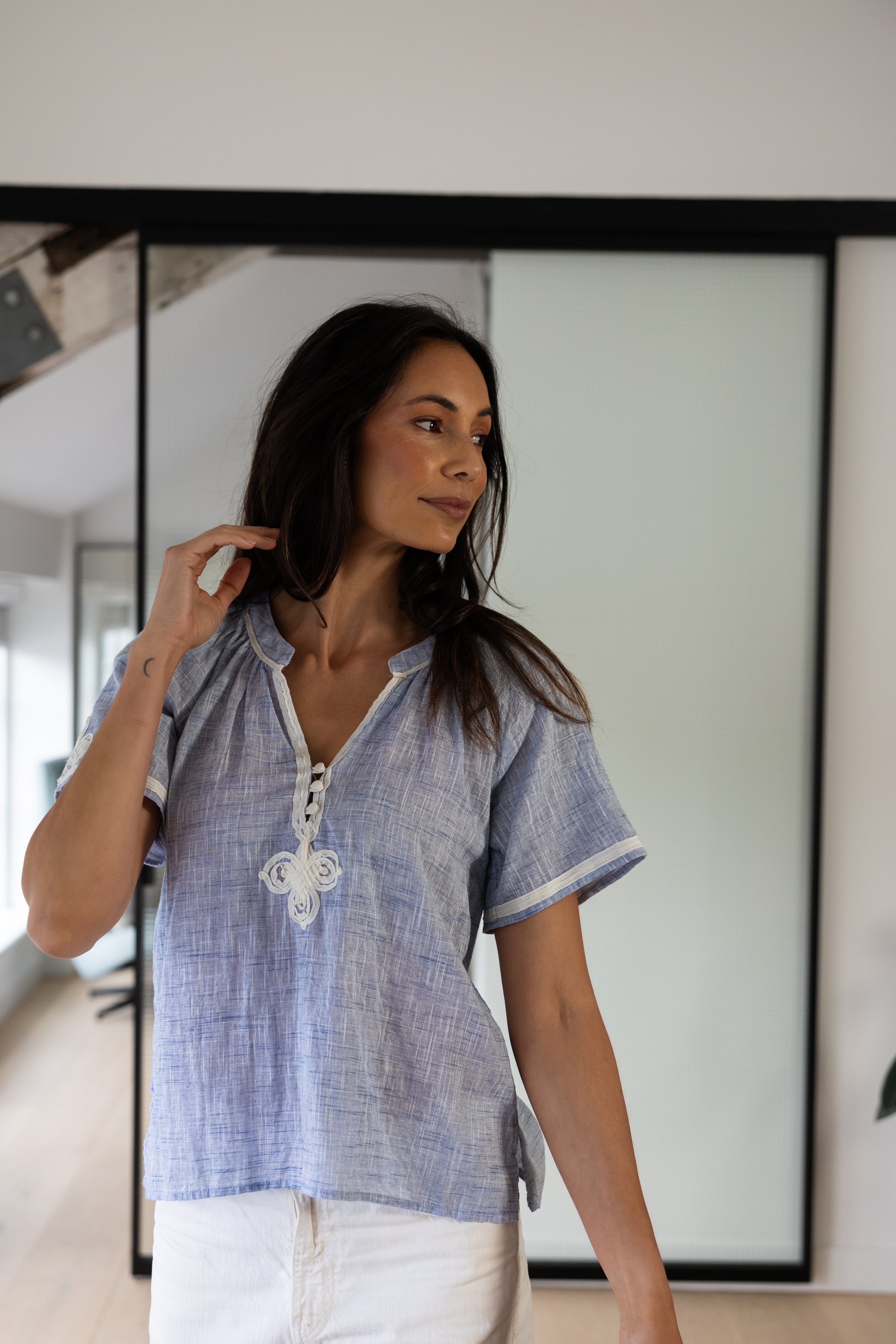 Foxglove Top Banker Blue