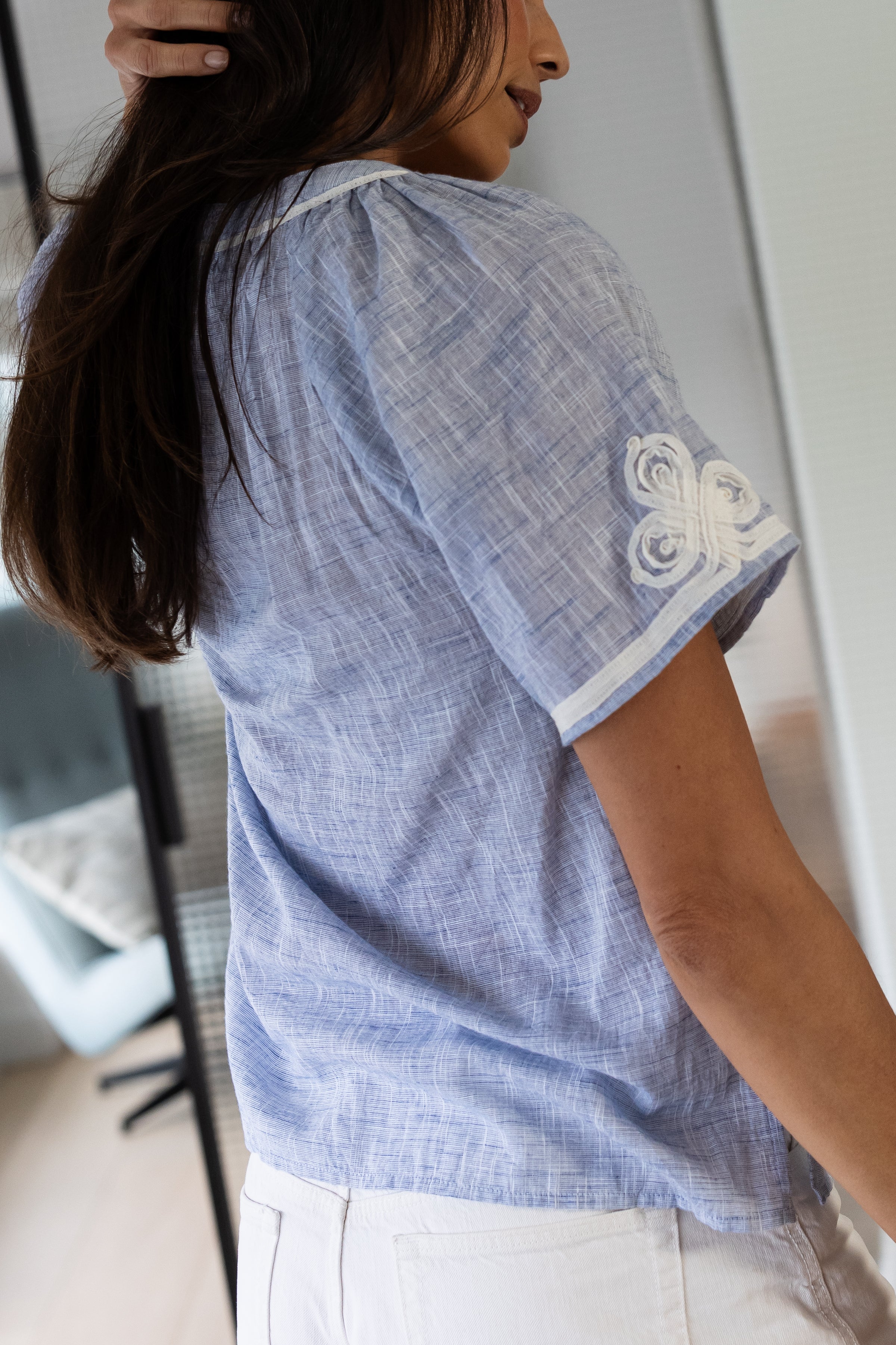 Foxglove Top Banker Blue