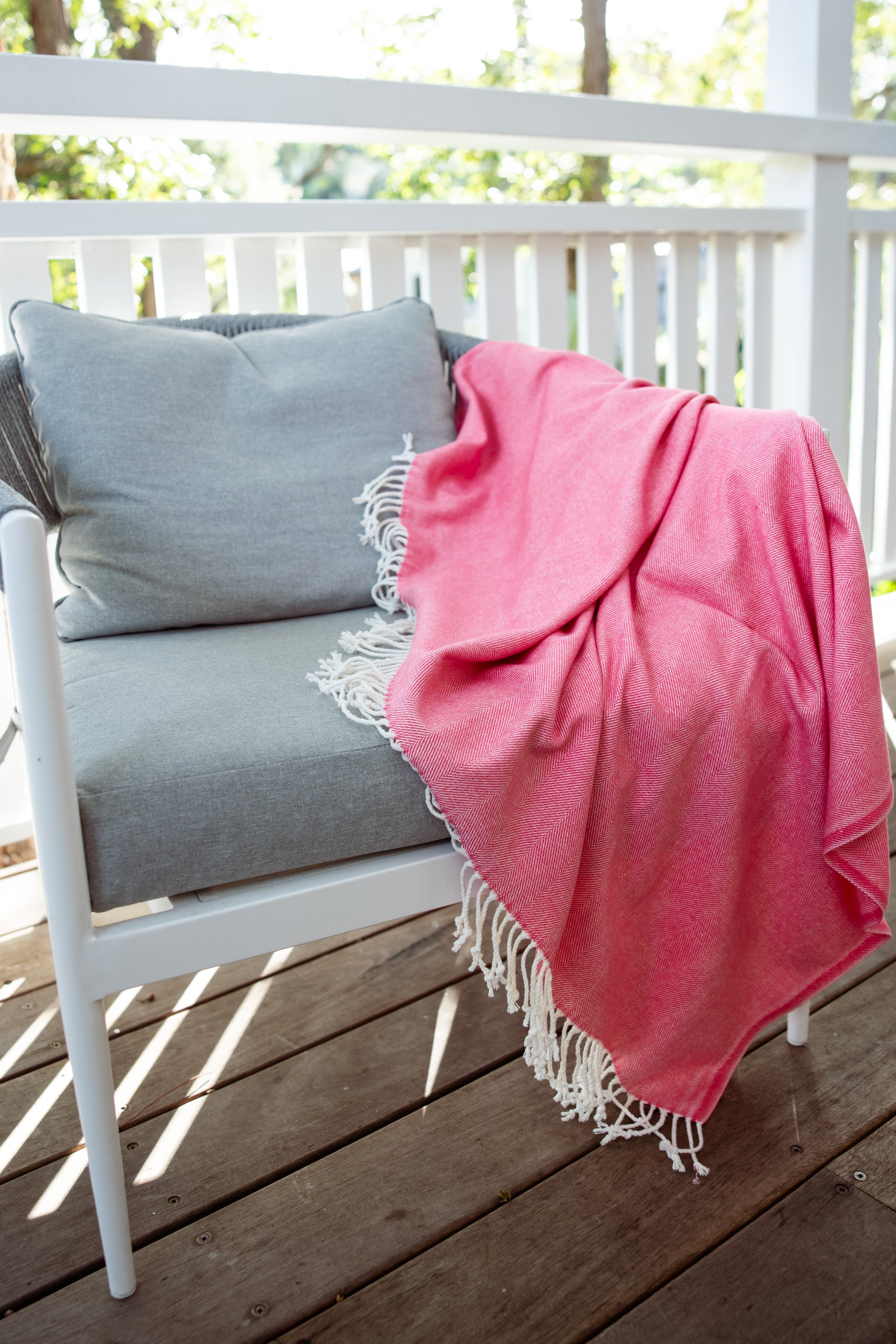 Herringbone Throw Coral Island