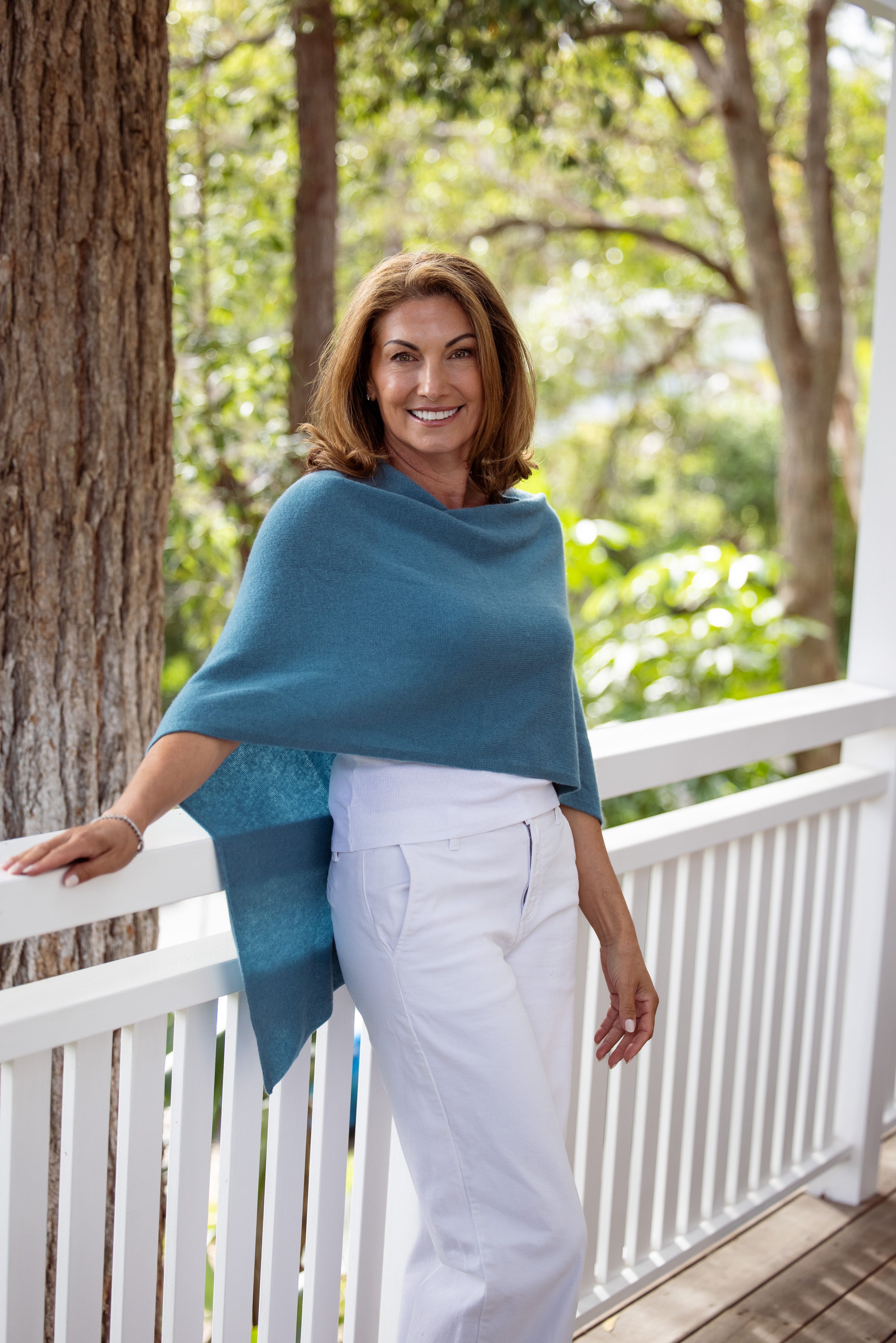 Retro Blue Cashmere Topper