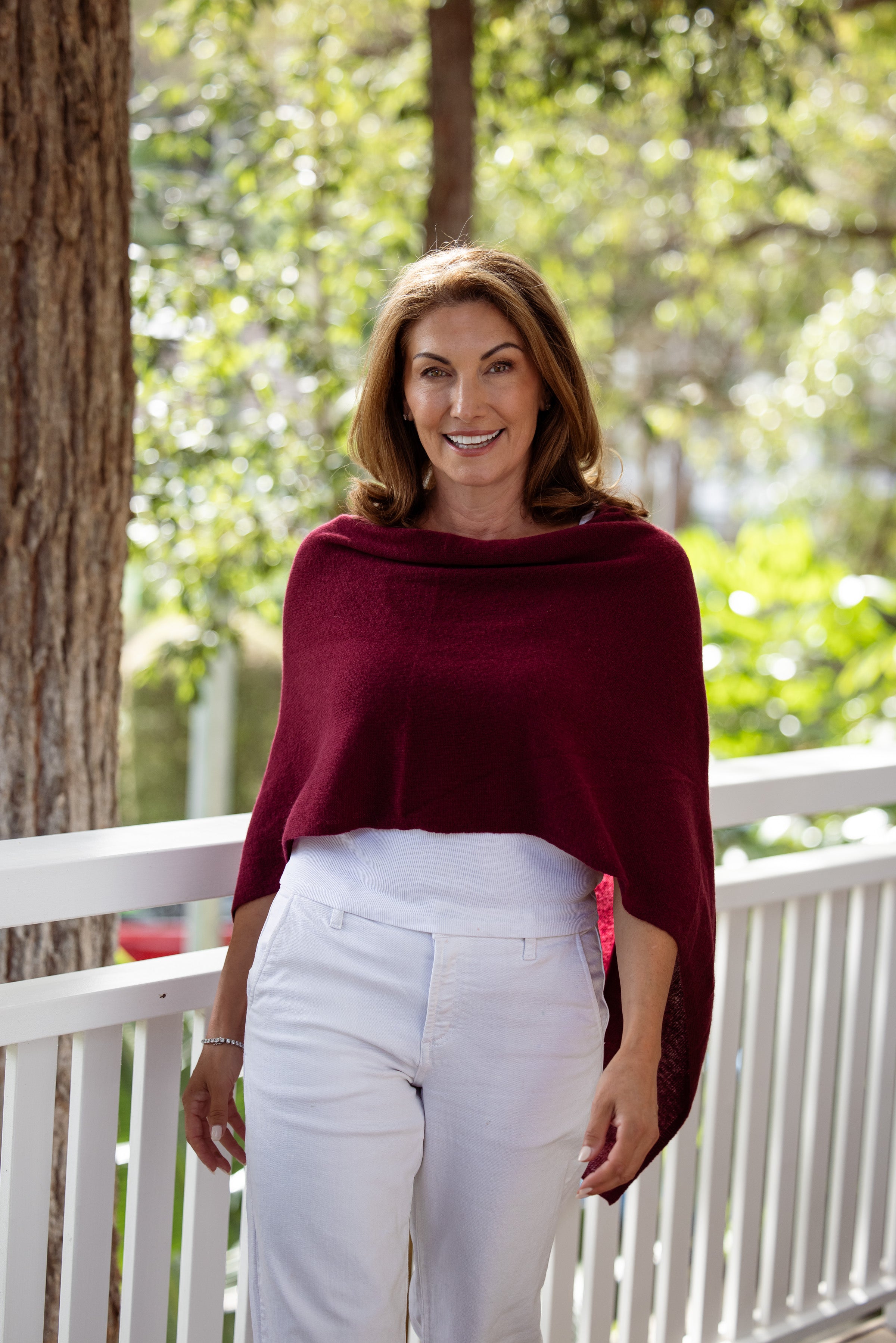 Sangria Cashmere Topper