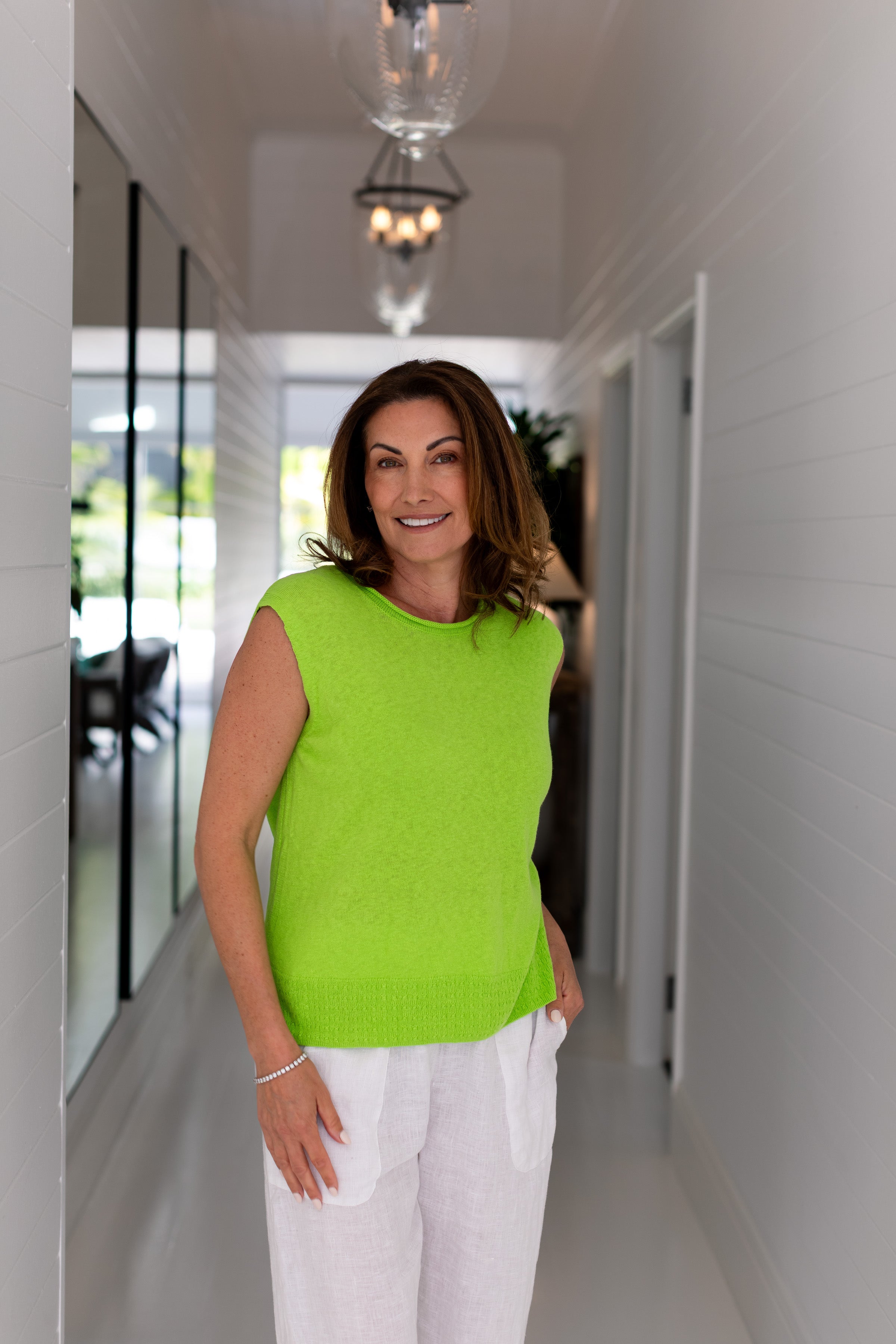 Crested Sleeveless Tee Jelly Bean