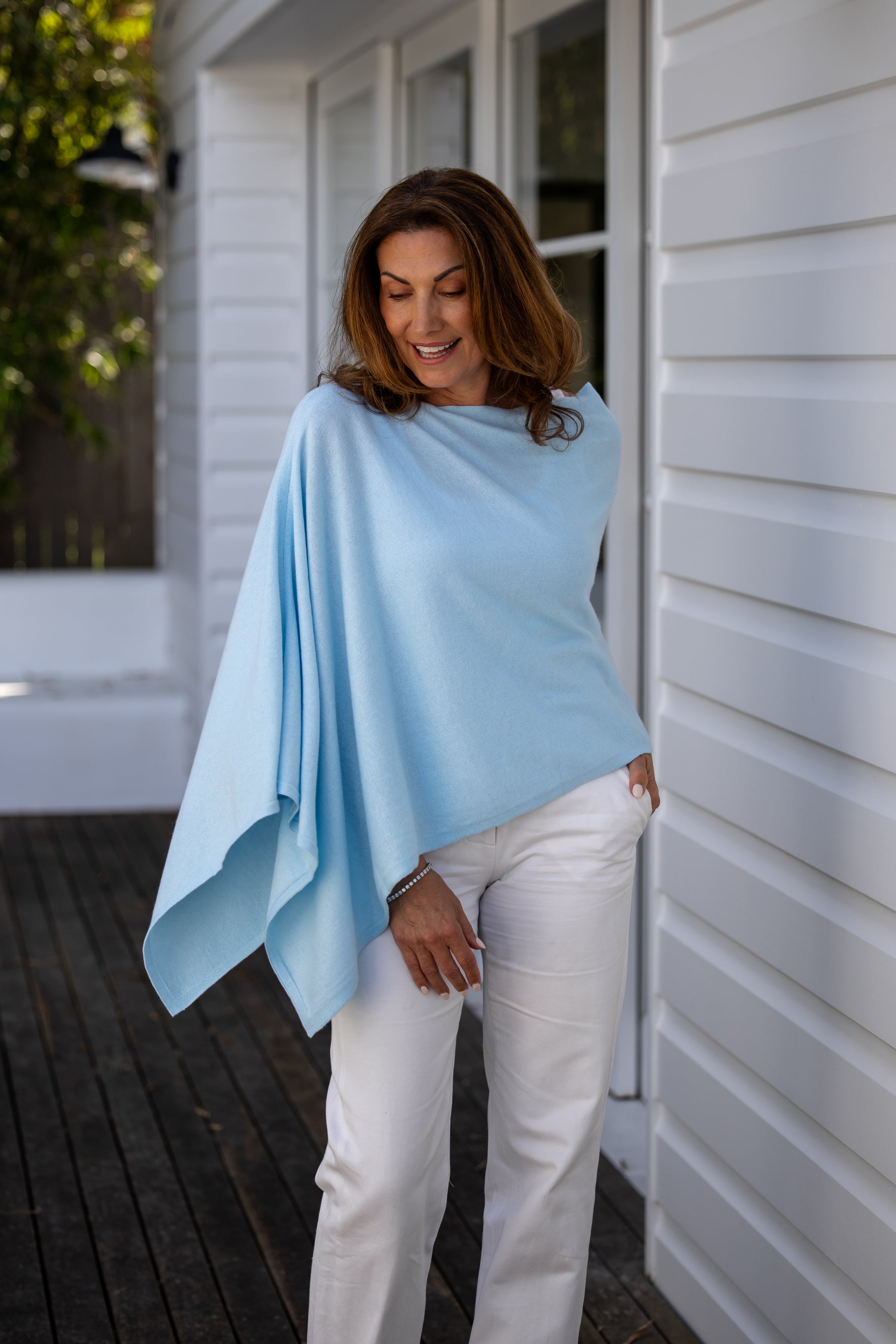 Dream Blue Cotton Cashmere Topper