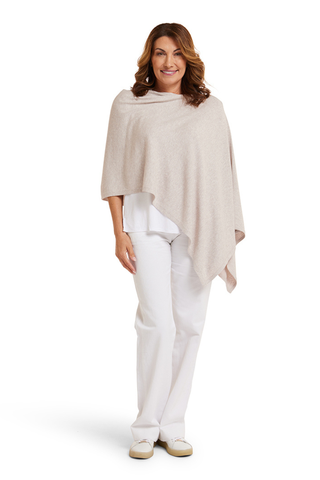 Ecru Cotton Cashmere Topper