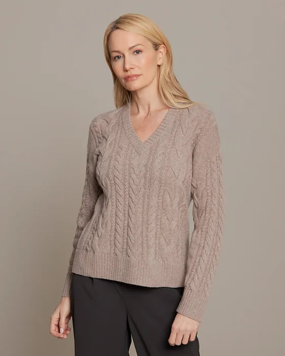 Helene Cable V Neck Jumper