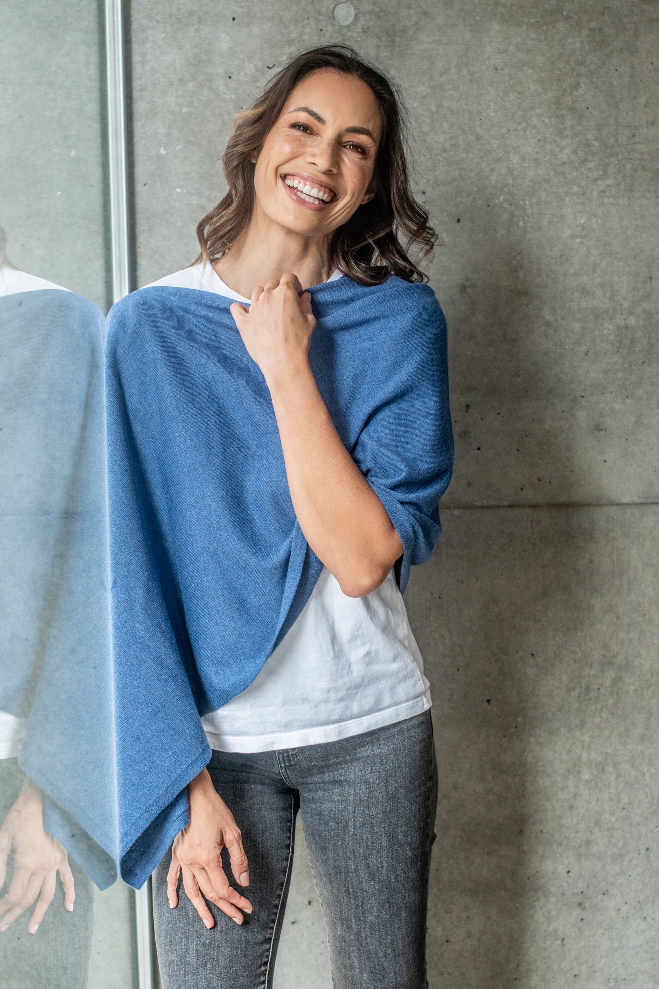 Mountain Blue Cotton Cashmere Topper