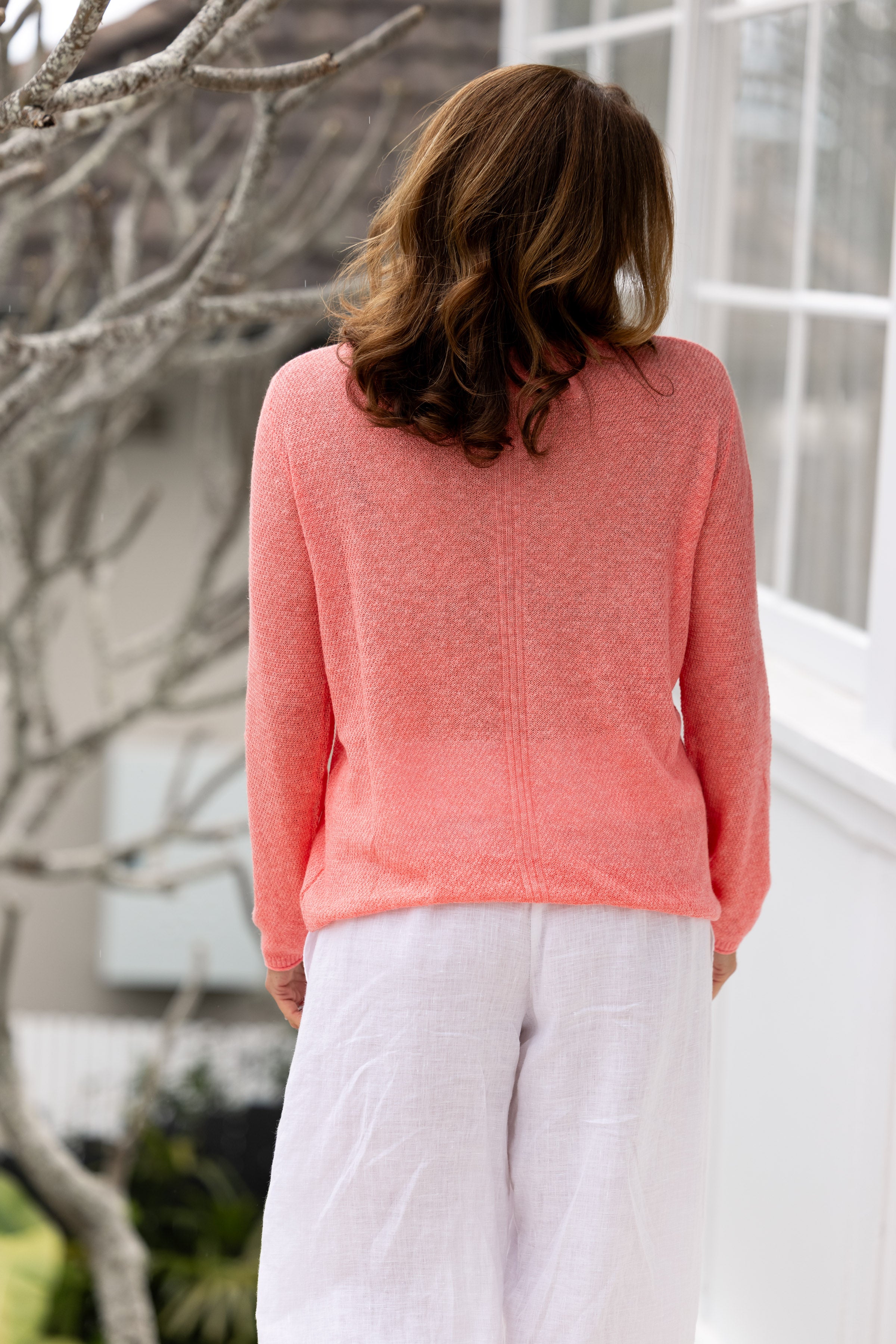 Seed Stitch Crew Pink Lemonade