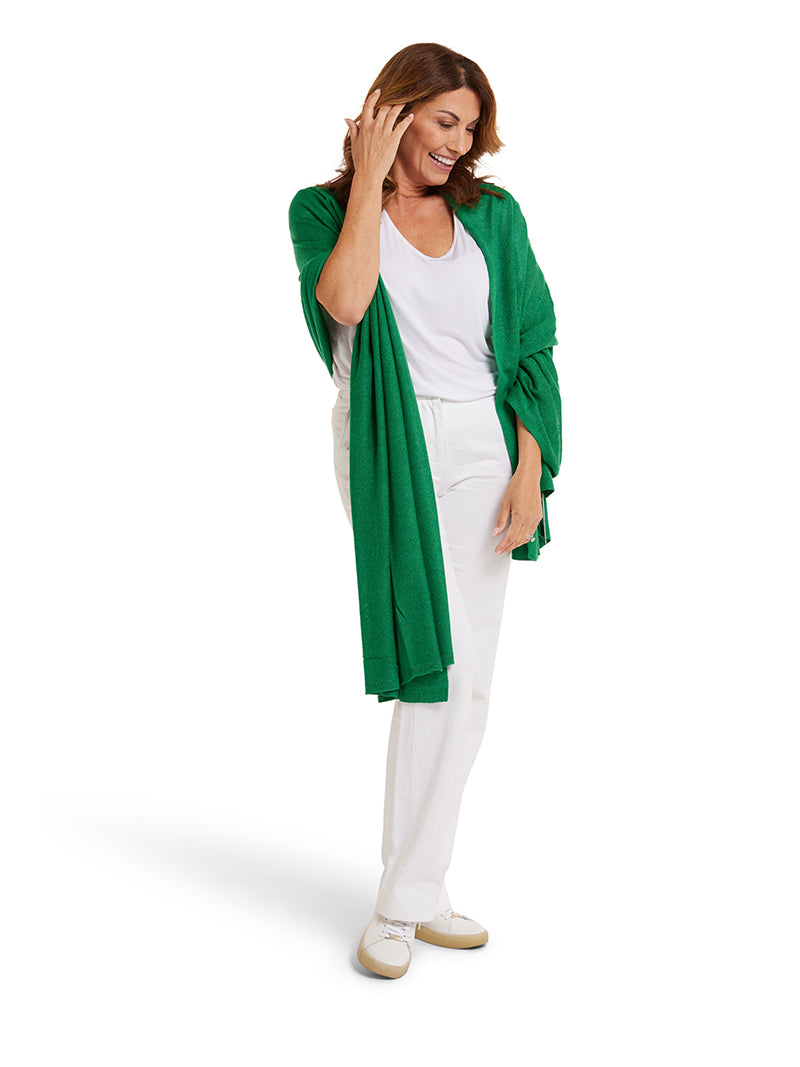Silk Cashmere Travel Wrap Emerald