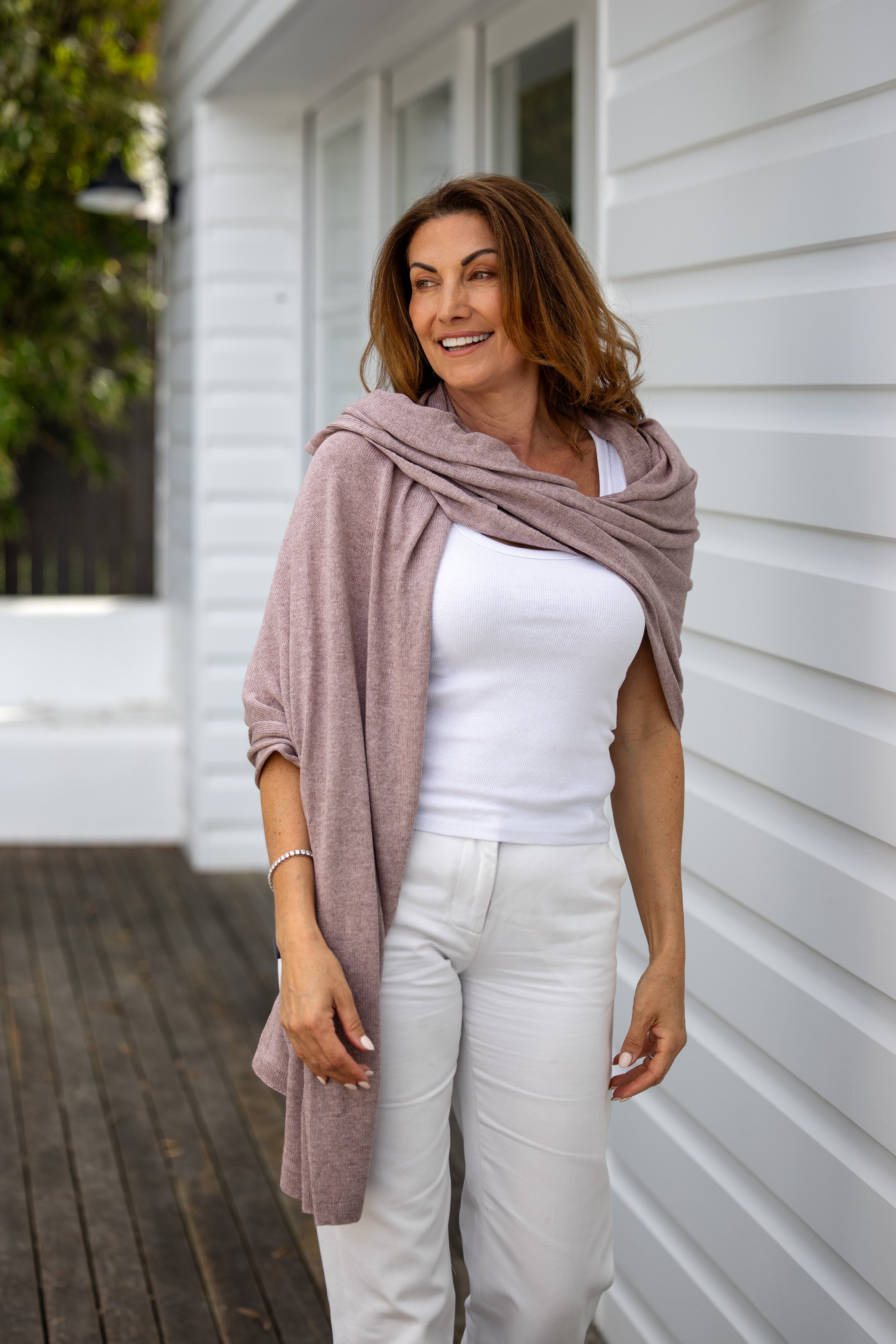 Silk Cashmere Travel Wrap Beachwood