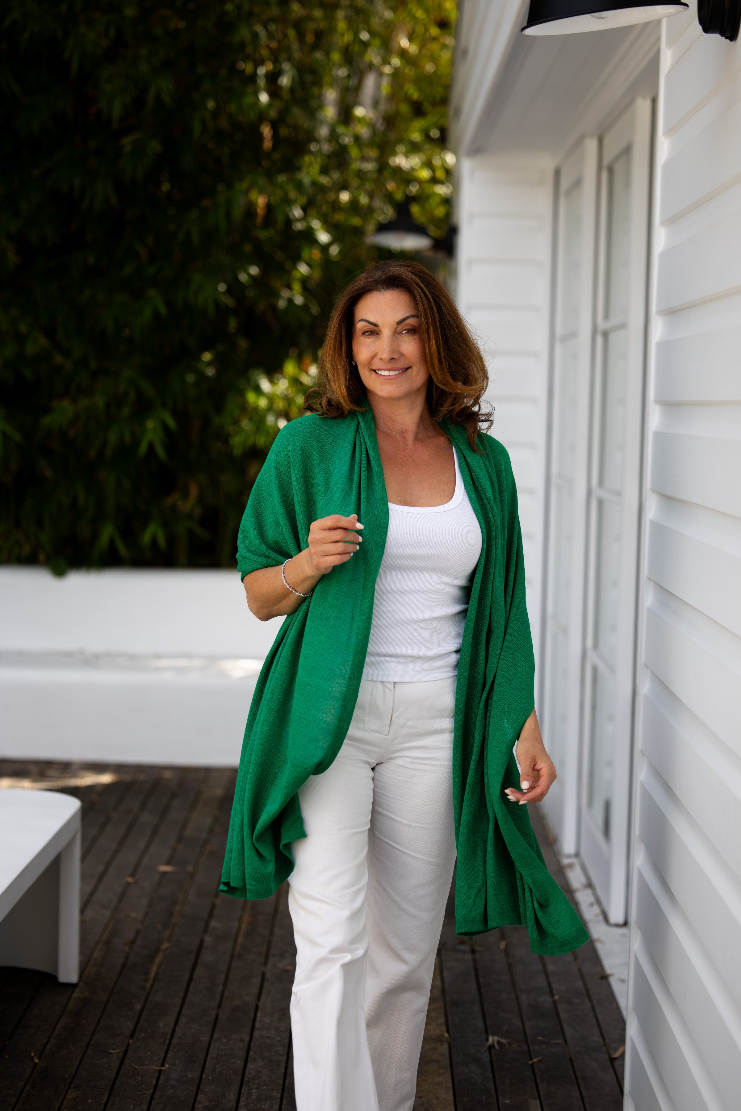 Silk Cashmere Travel Wrap Emerald