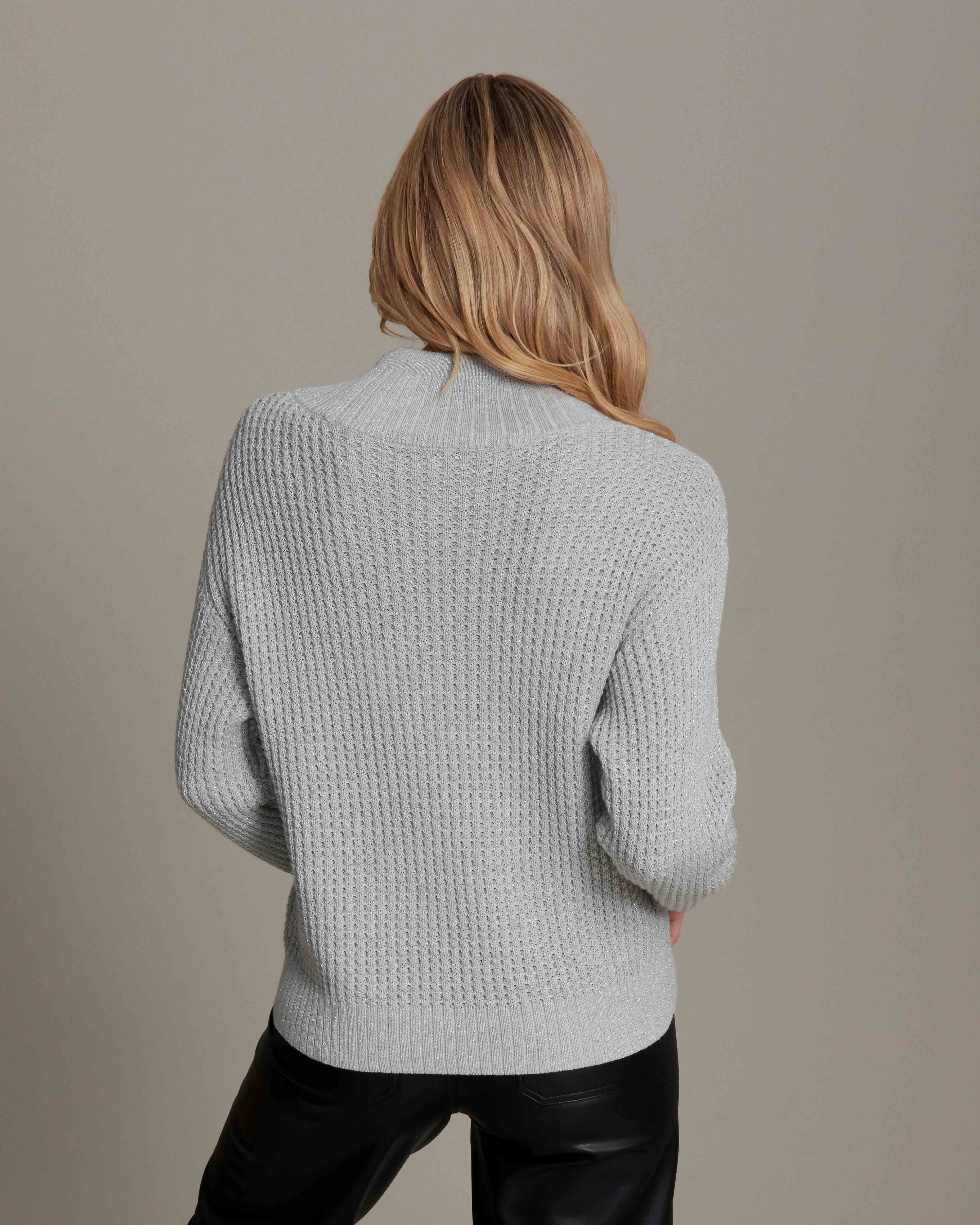 Sparkle Mock Neck in Fog