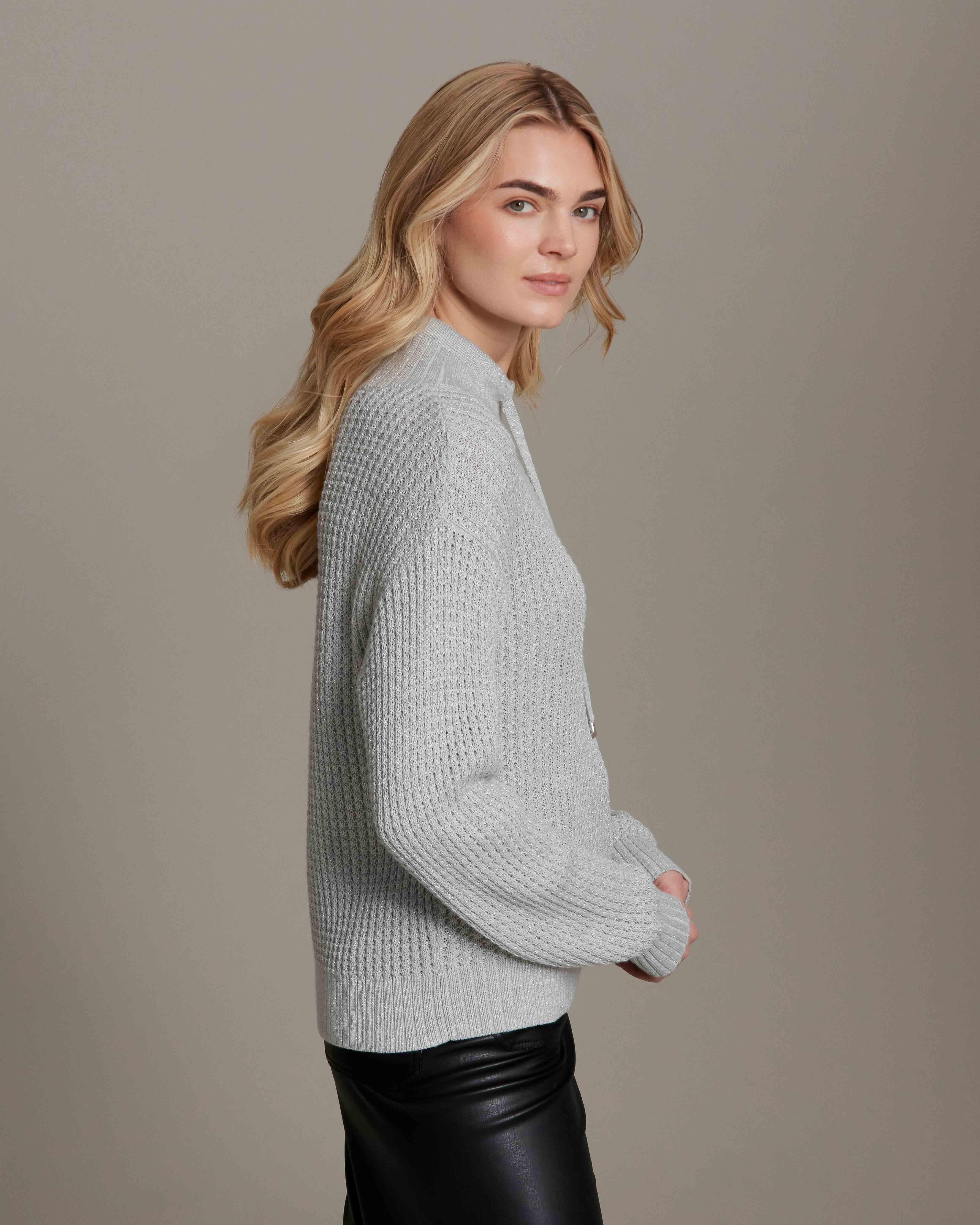 Sparkle Mock Neck in Fog