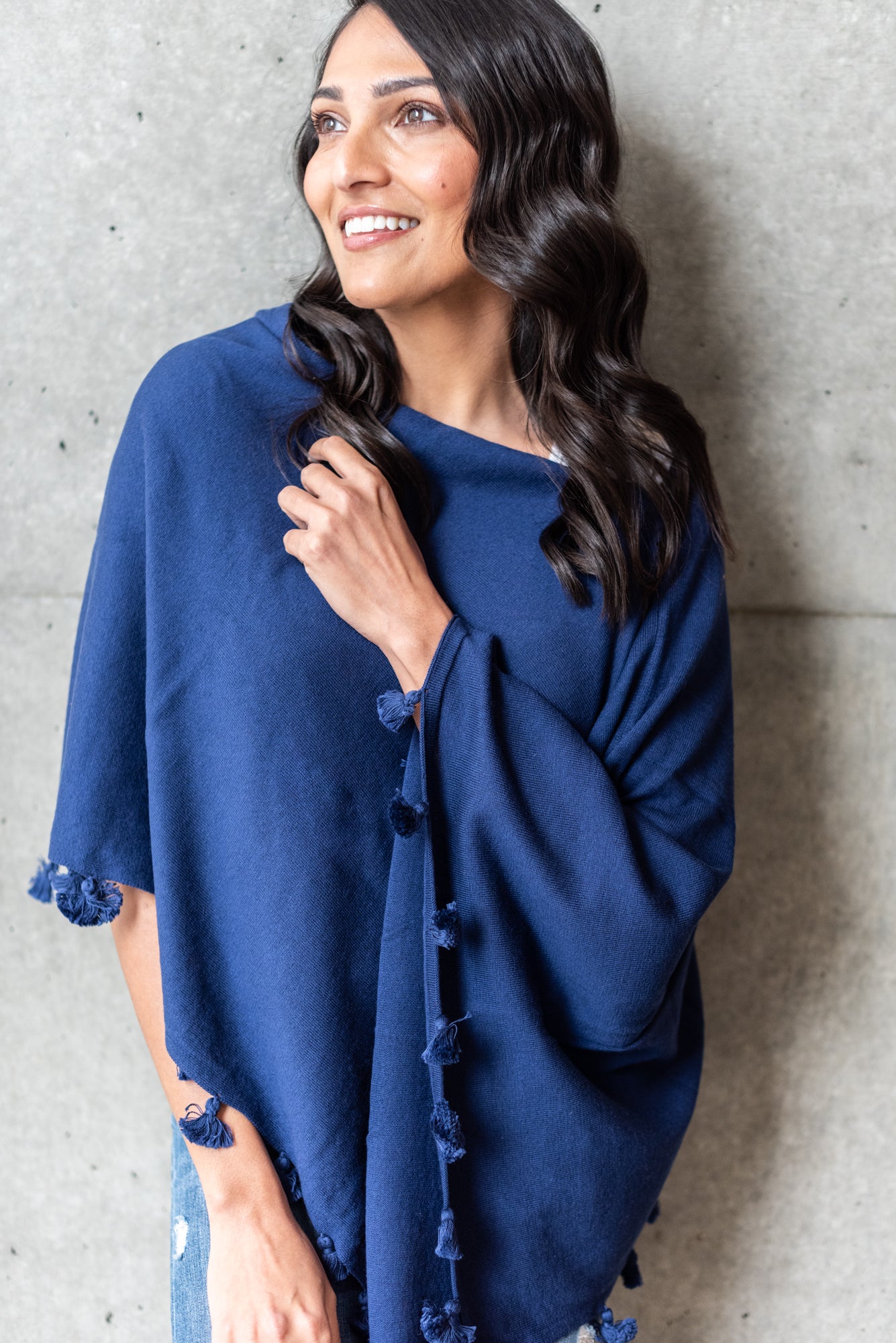 Midnight Cotton Cashmere Tassel Topper