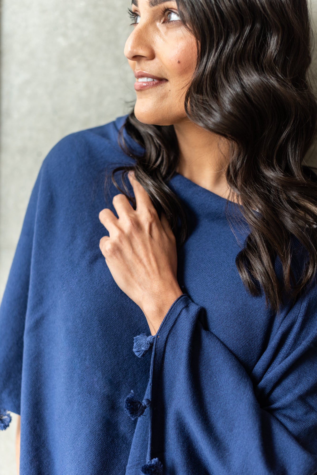 Midnight Cotton Cashmere Tassel Topper