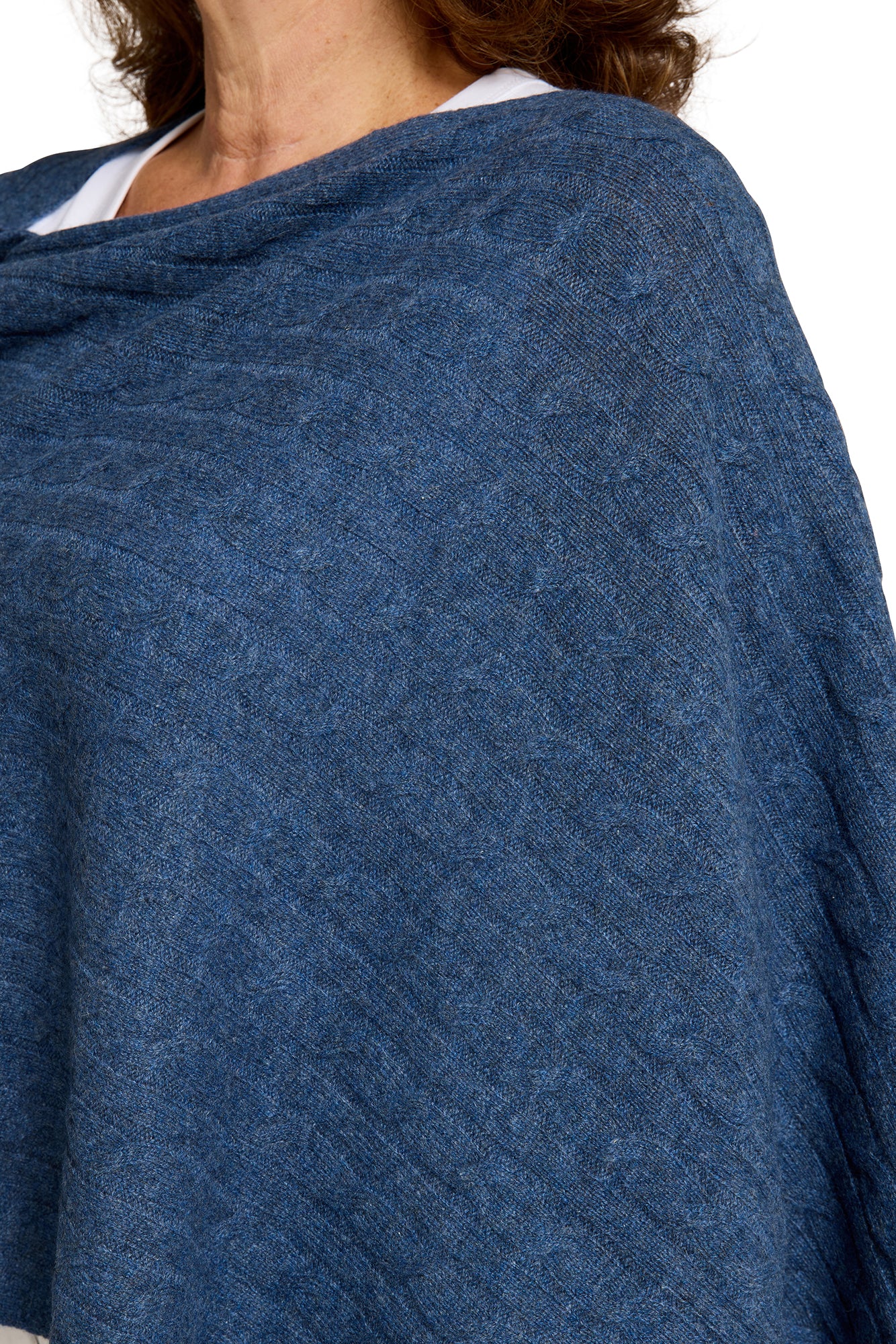 Cable Cashmere Topper Denim