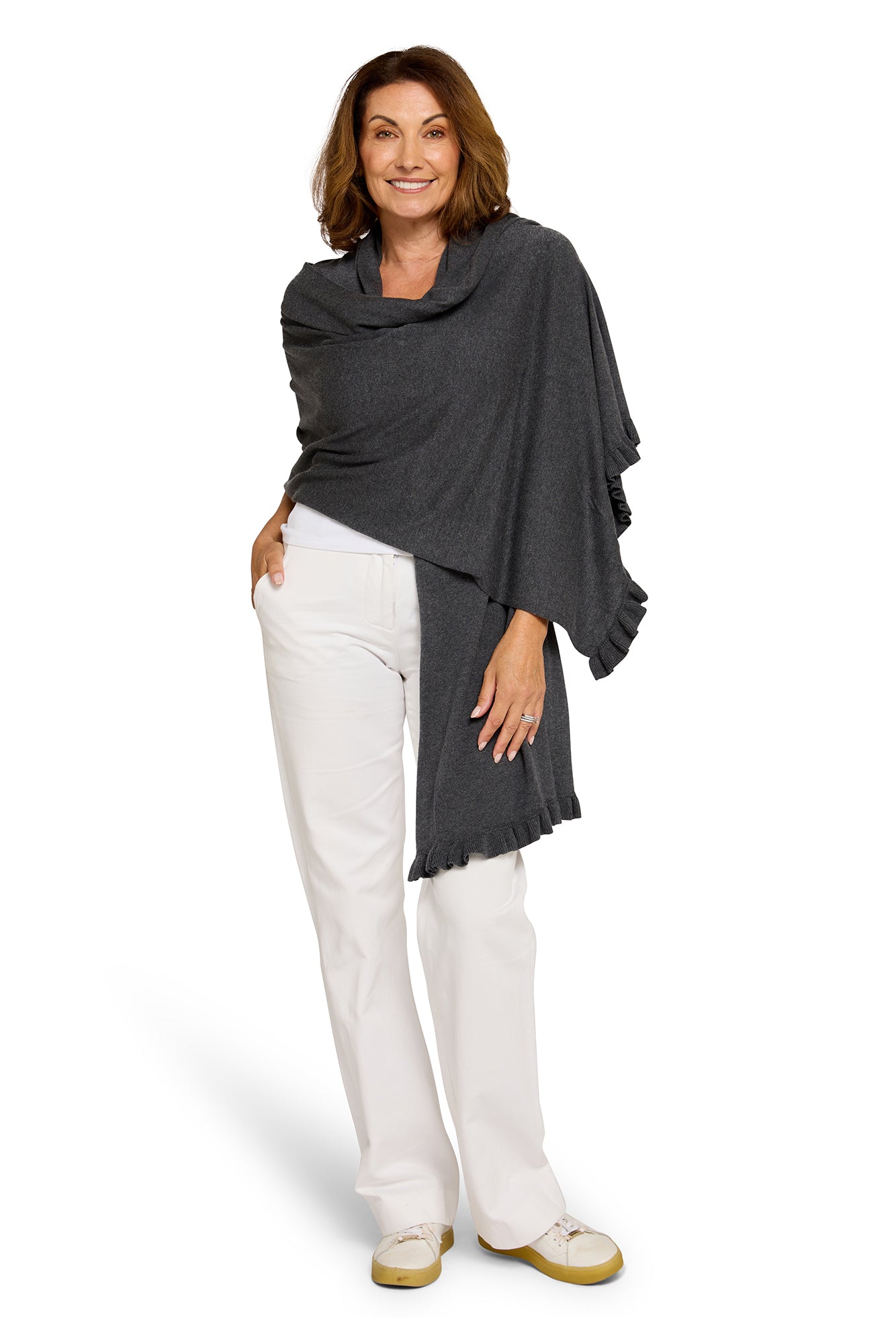 Ruffle Travel Wrap Pepper
