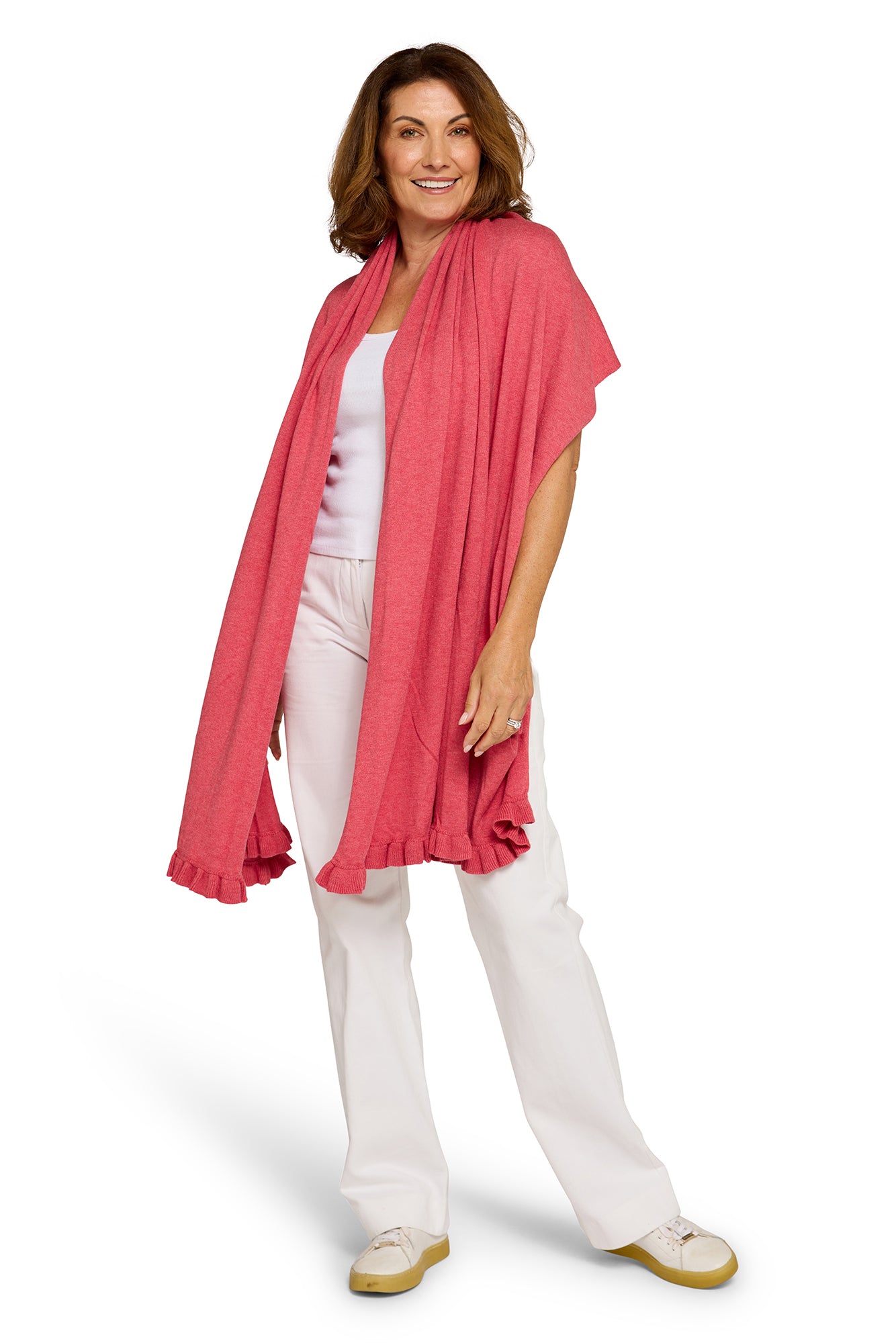 Ruffle Travel Wrap Gobi Flower