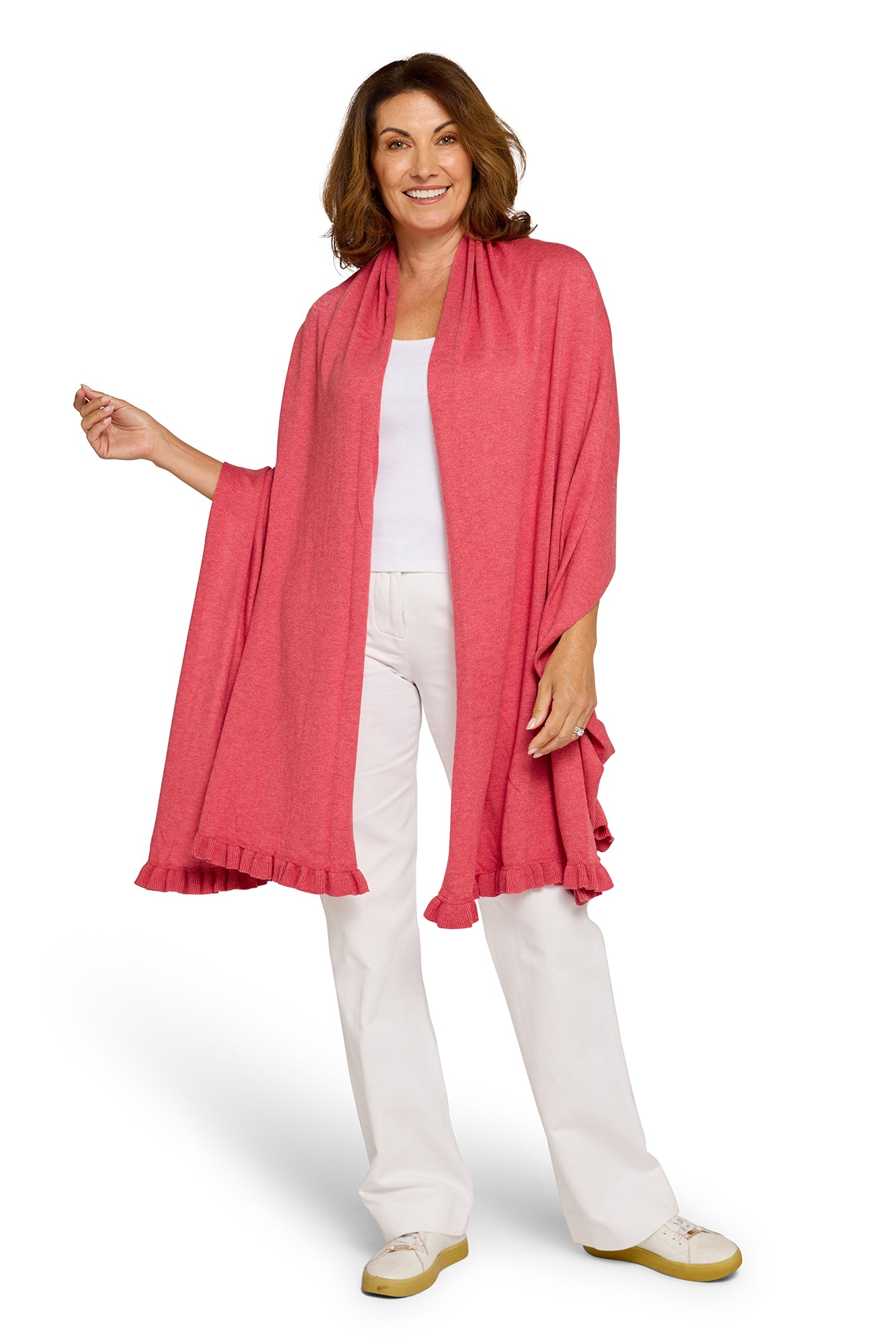 Ruffle Travel Wrap Gobi Flower