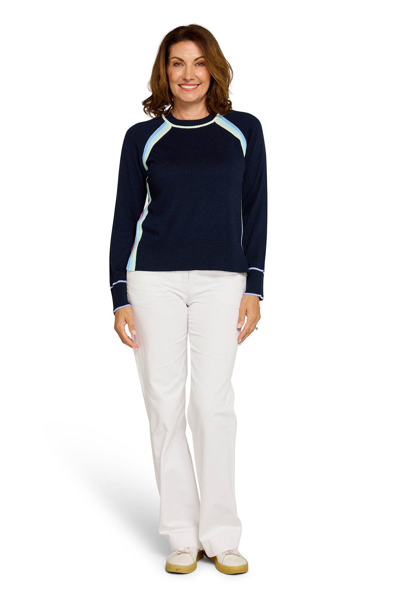 Rainbow Raglan French Navy