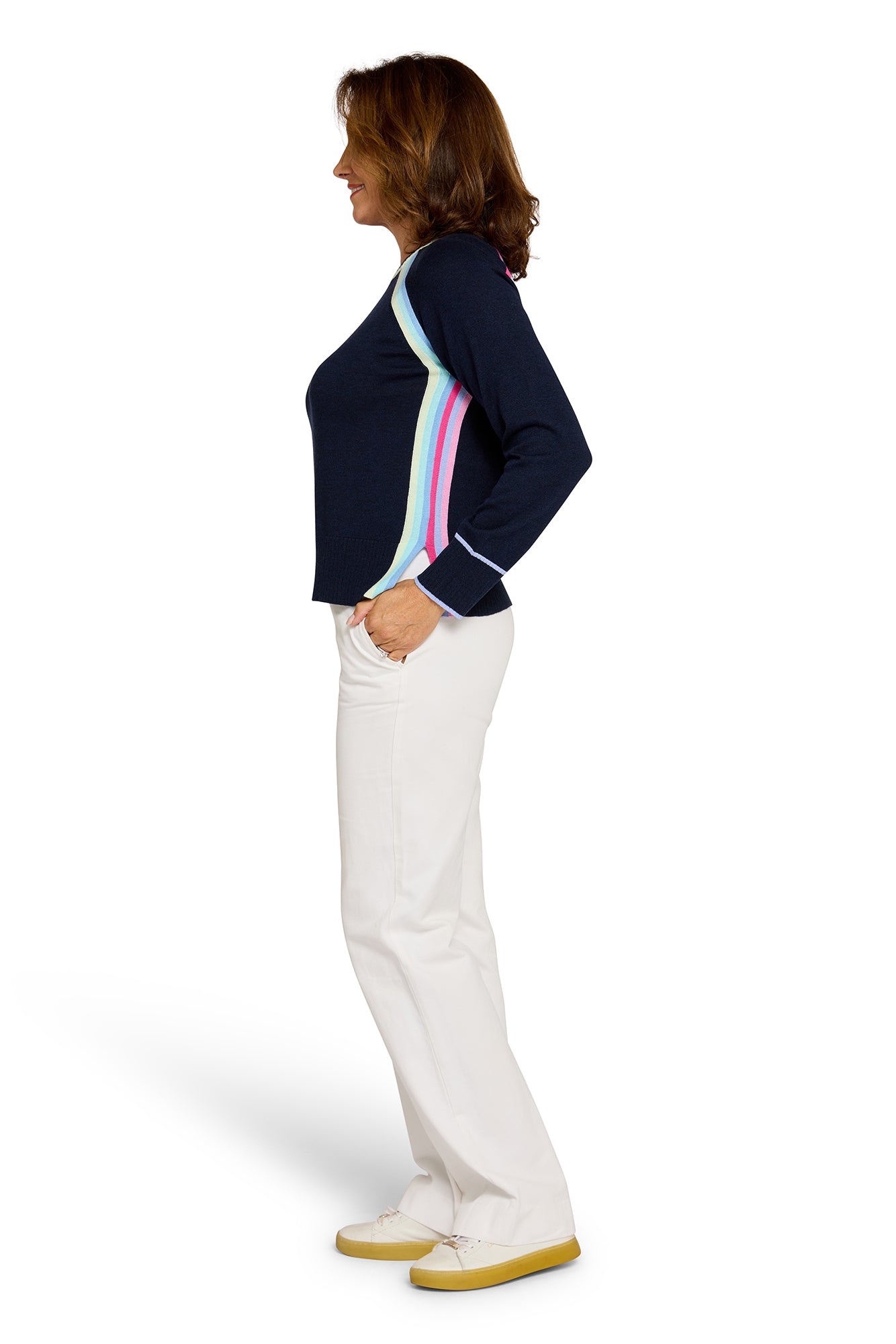 Rainbow Raglan French Navy