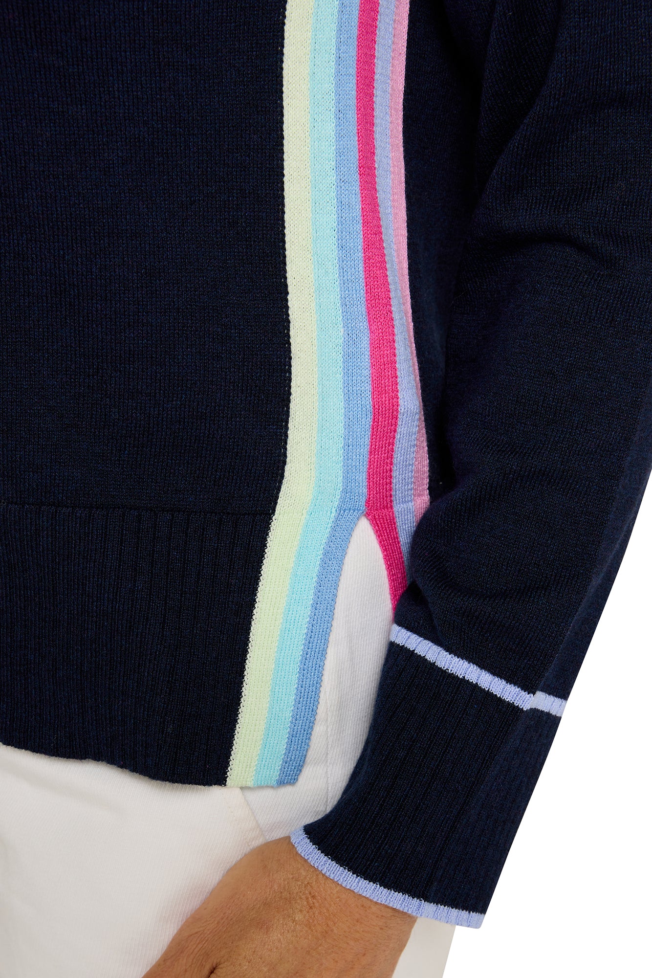 Rainbow Raglan French Navy