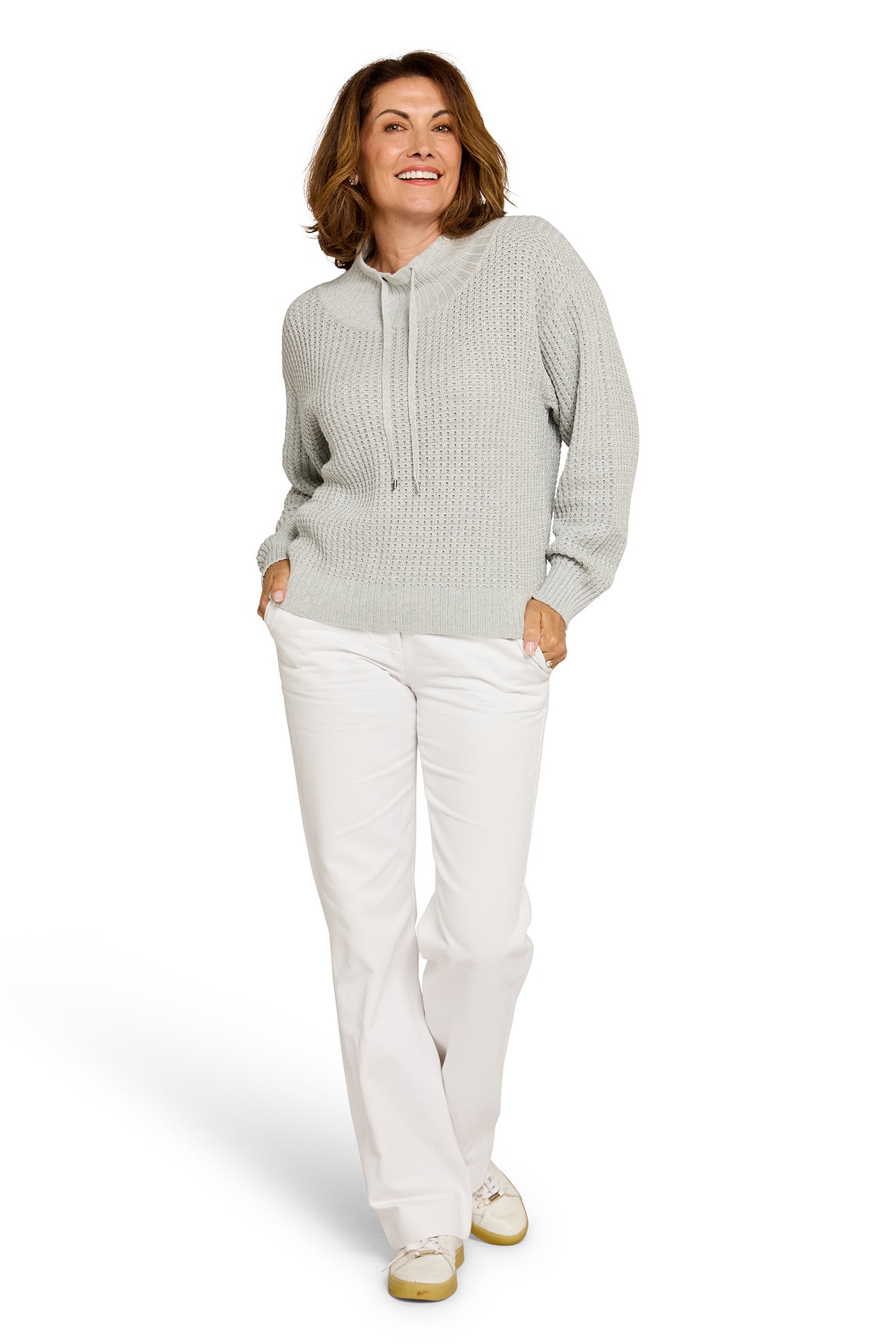 Sparkle Mock Neck in Fog